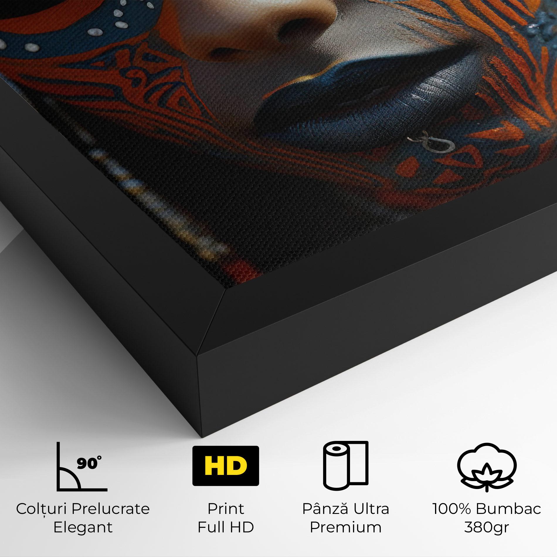 Tablou Canvas Orange Tribal Paint mockup 4