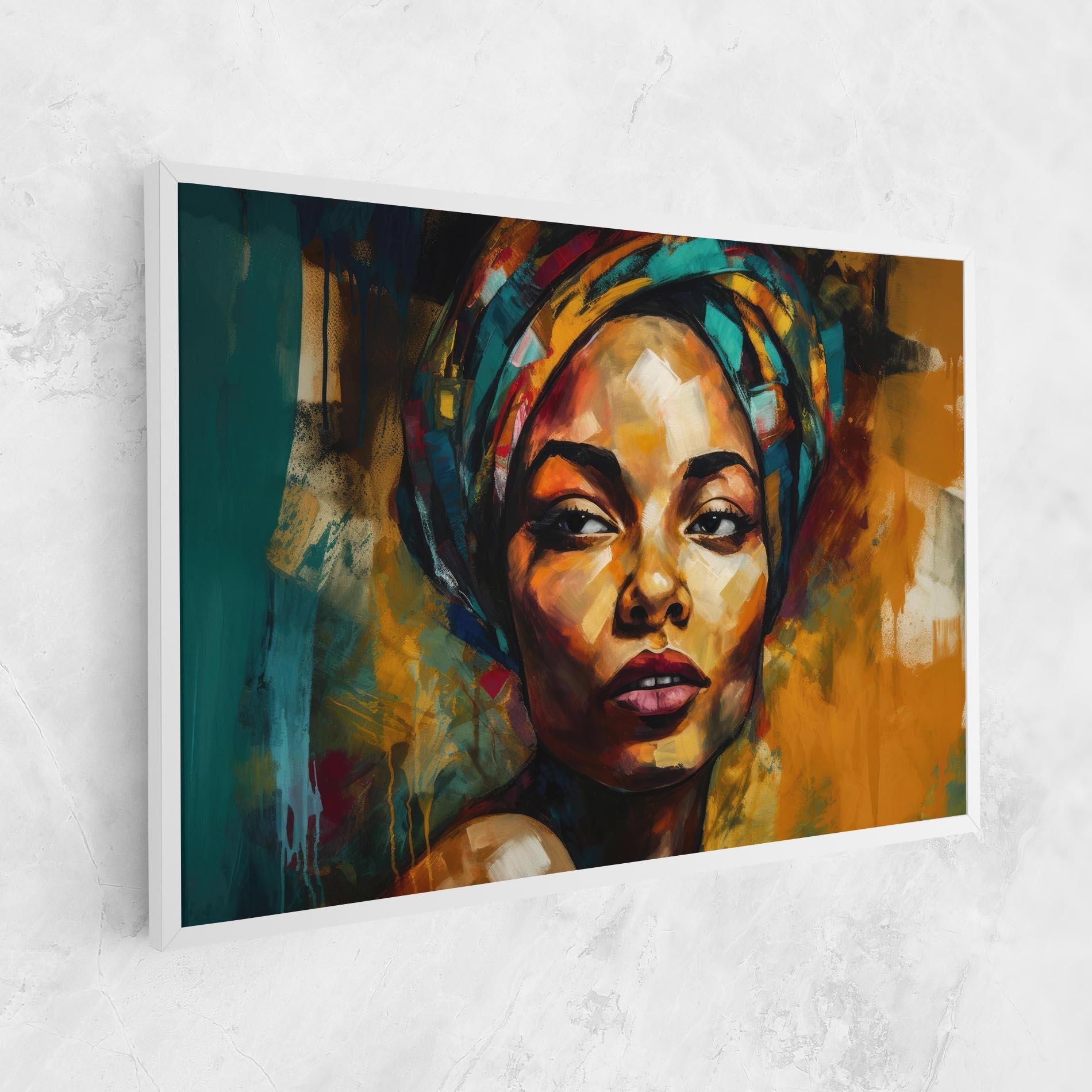 Tablou Canvas African Woman Looking mockup 1