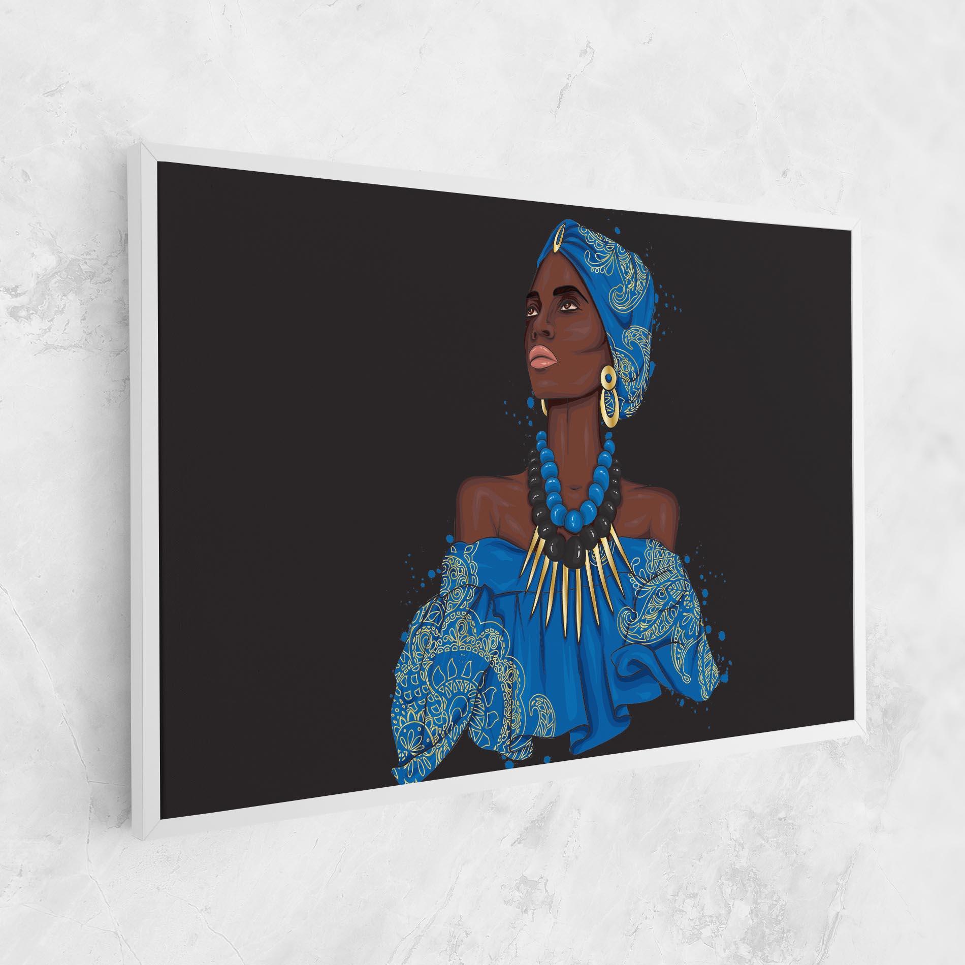 Tablou Canvas Blue African Outfit mockup 1