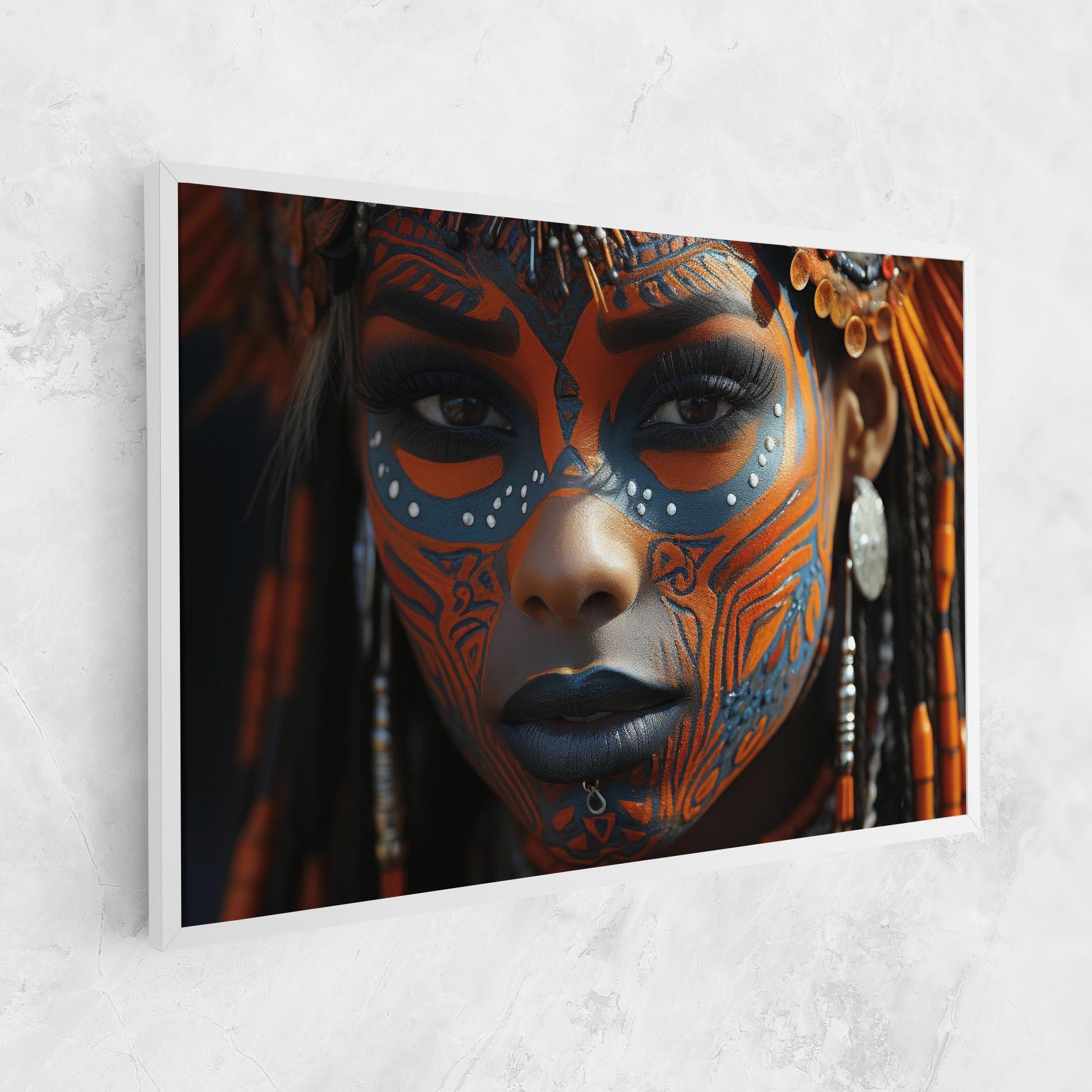 Tablou Canvas Orange Tribal Paint mockup 1