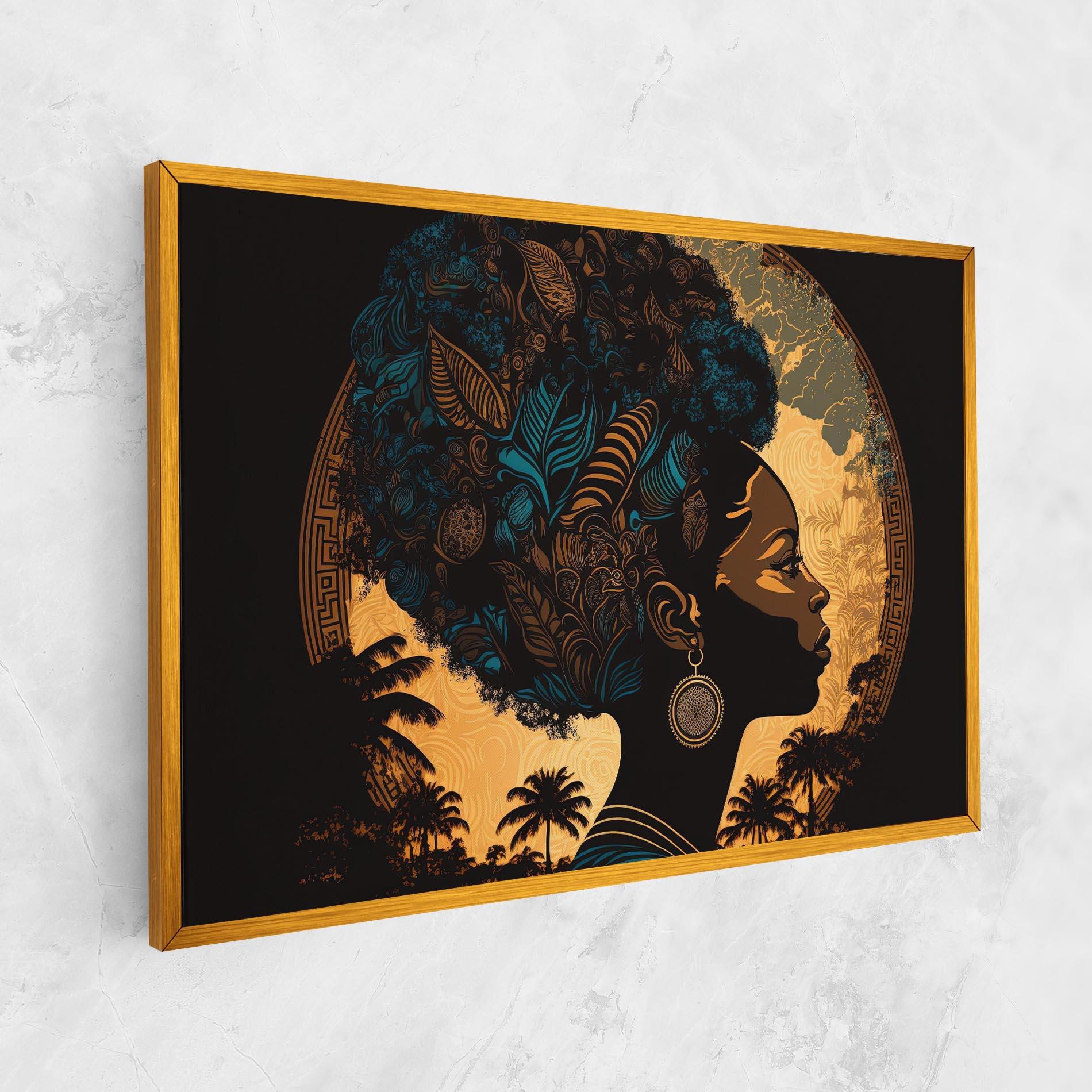 Tablou Canvas African Profile Woman mockup 1