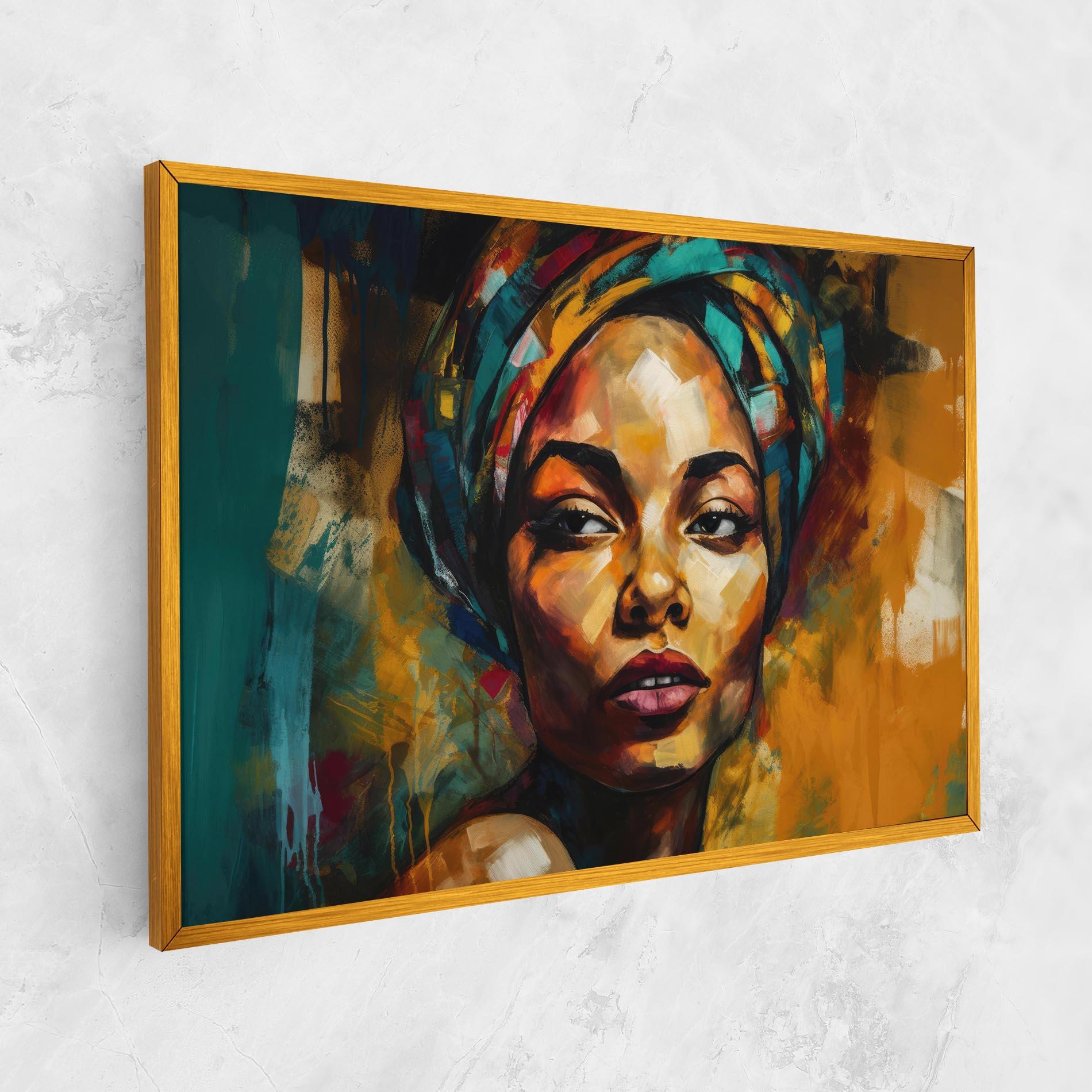 Tablou Canvas African Woman Looking mockup 1