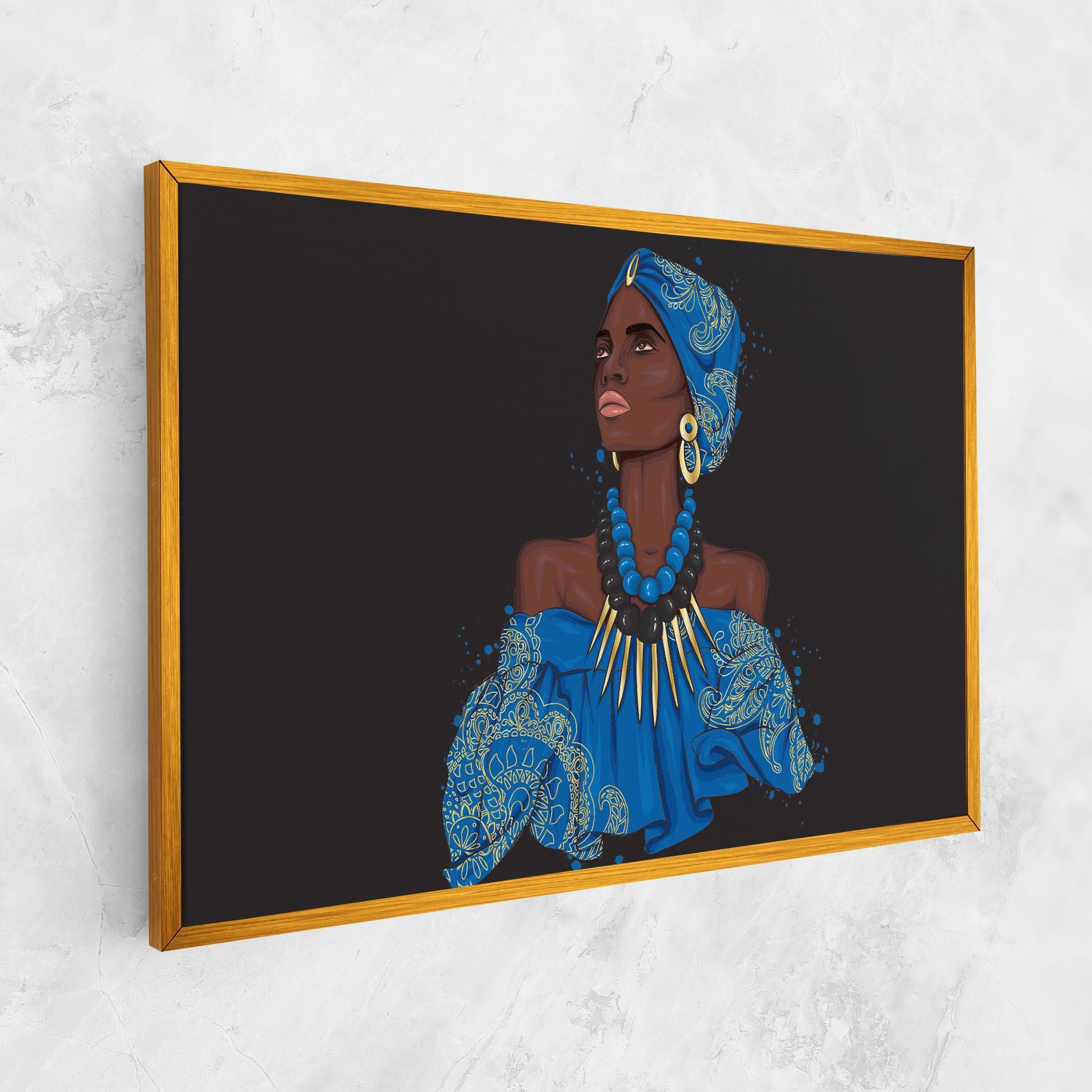 Tablou Canvas Blue African Outfit mockup 1