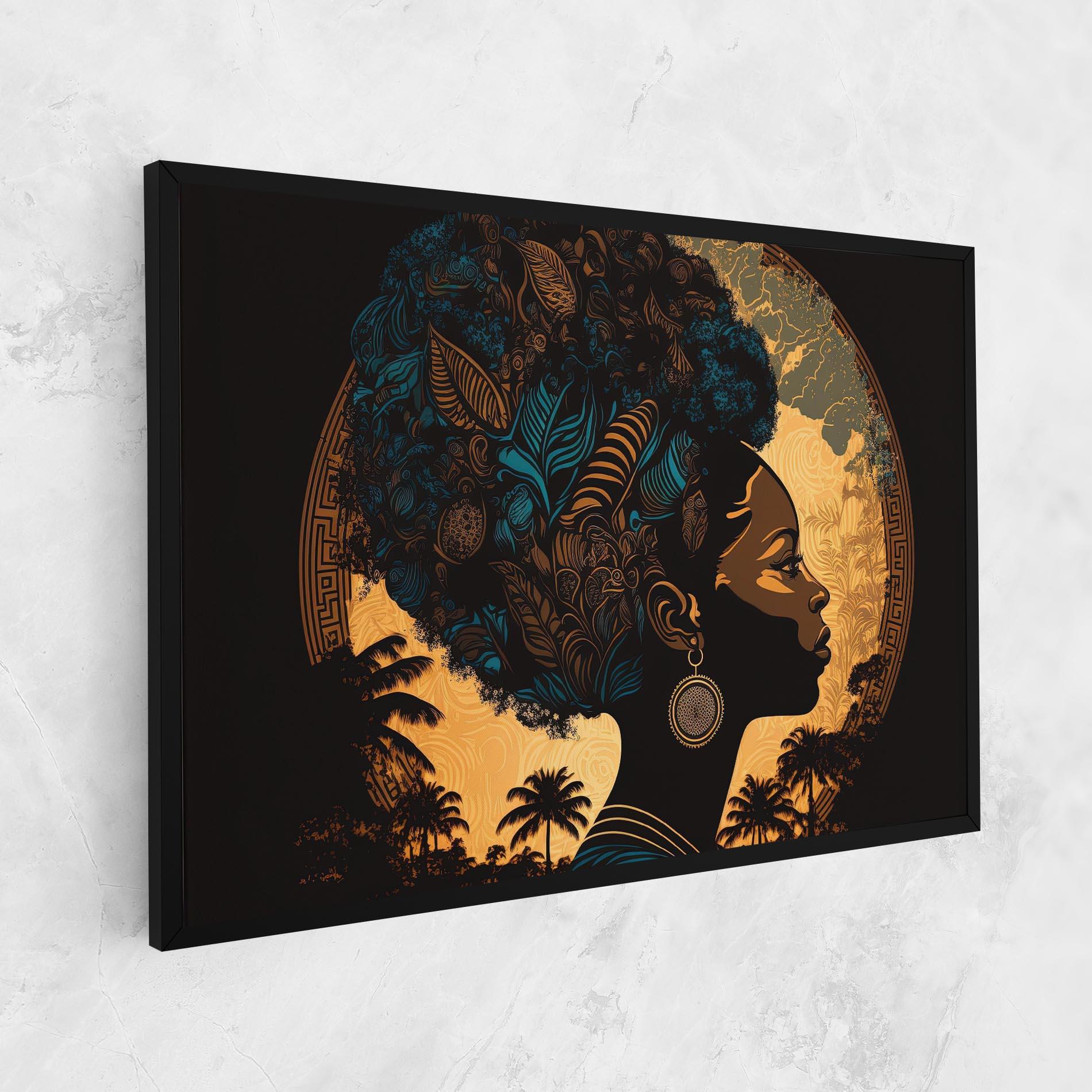 Tablou Canvas African Profile Woman mockup 1
