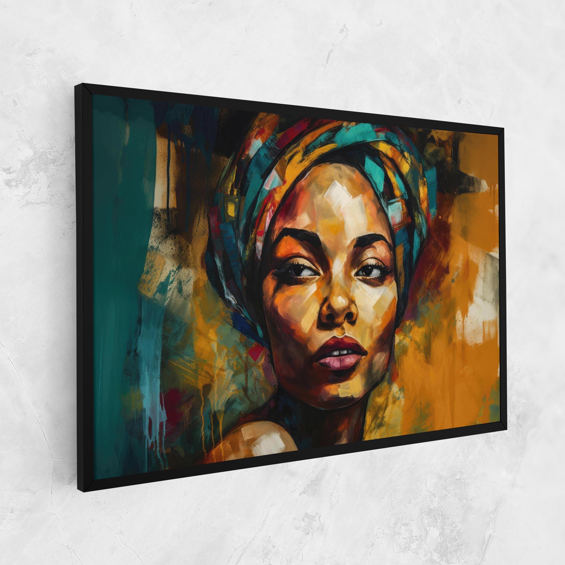 Tablou Canvas African Woman Looking mockup 1