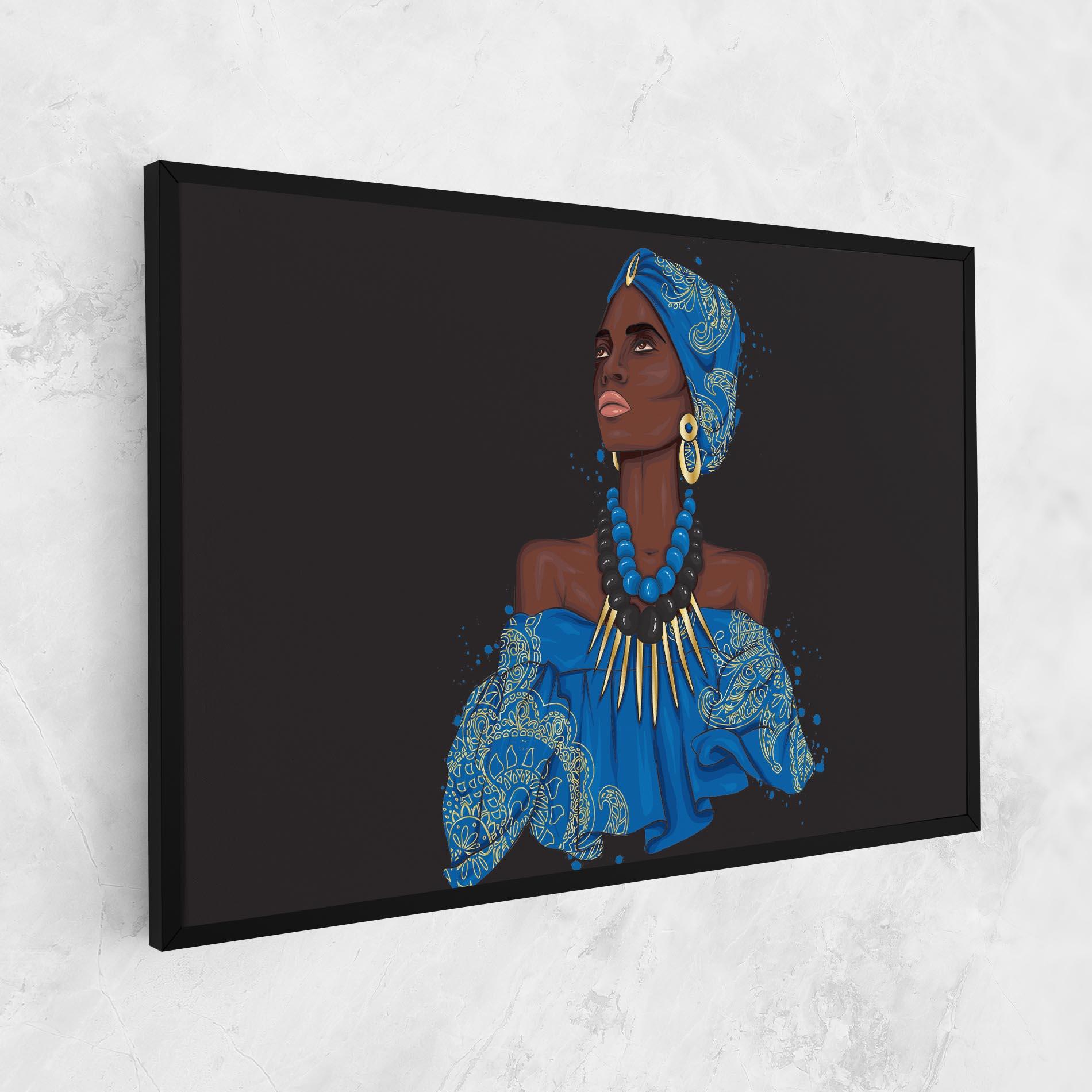 Tablou Canvas Blue African Outfit mockup 1