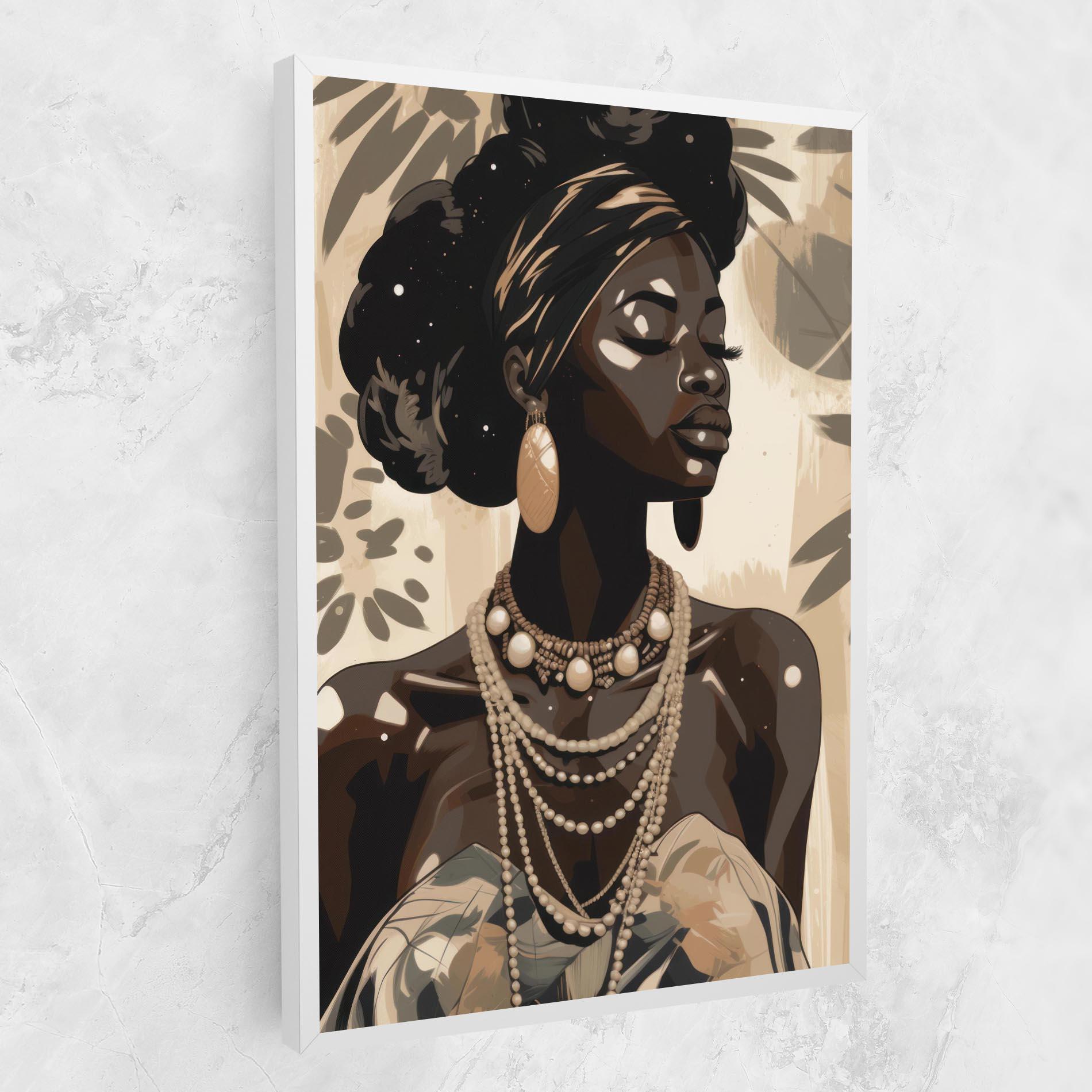 Tablou Canvas African Woman On Cream mockup 1
