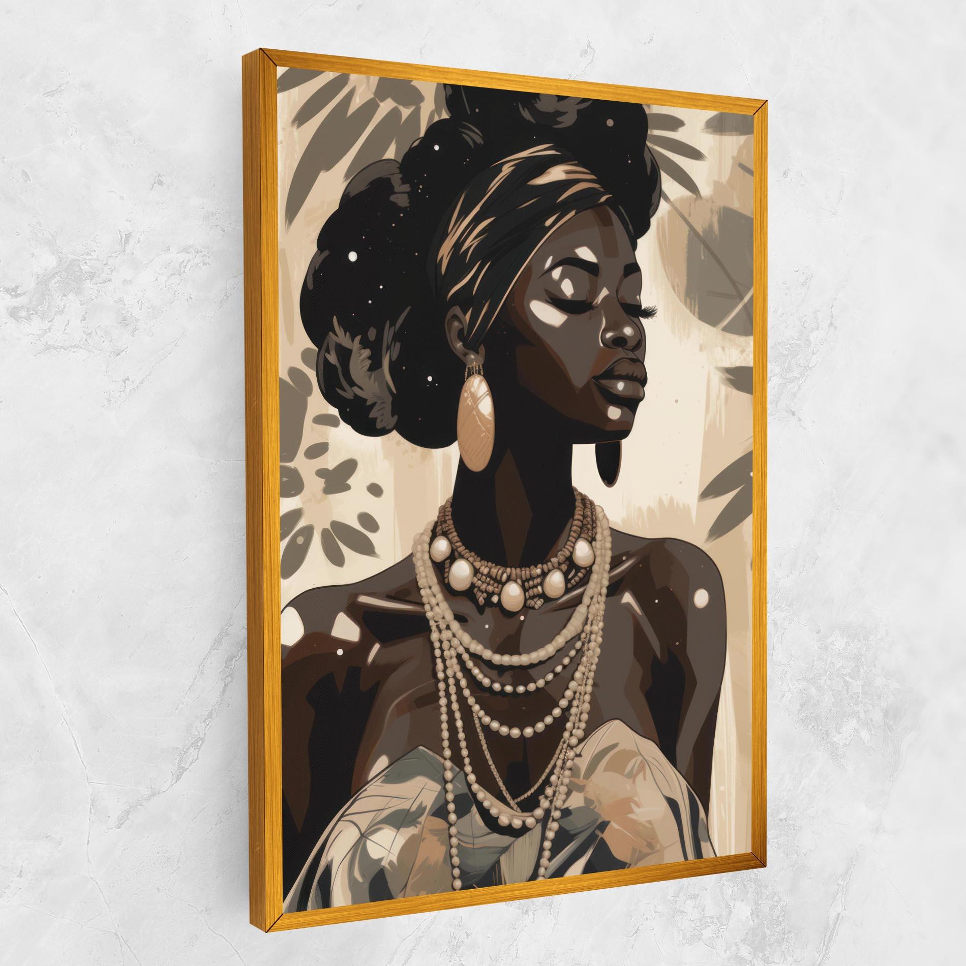 Tablou Canvas African Woman On Cream mockup 1