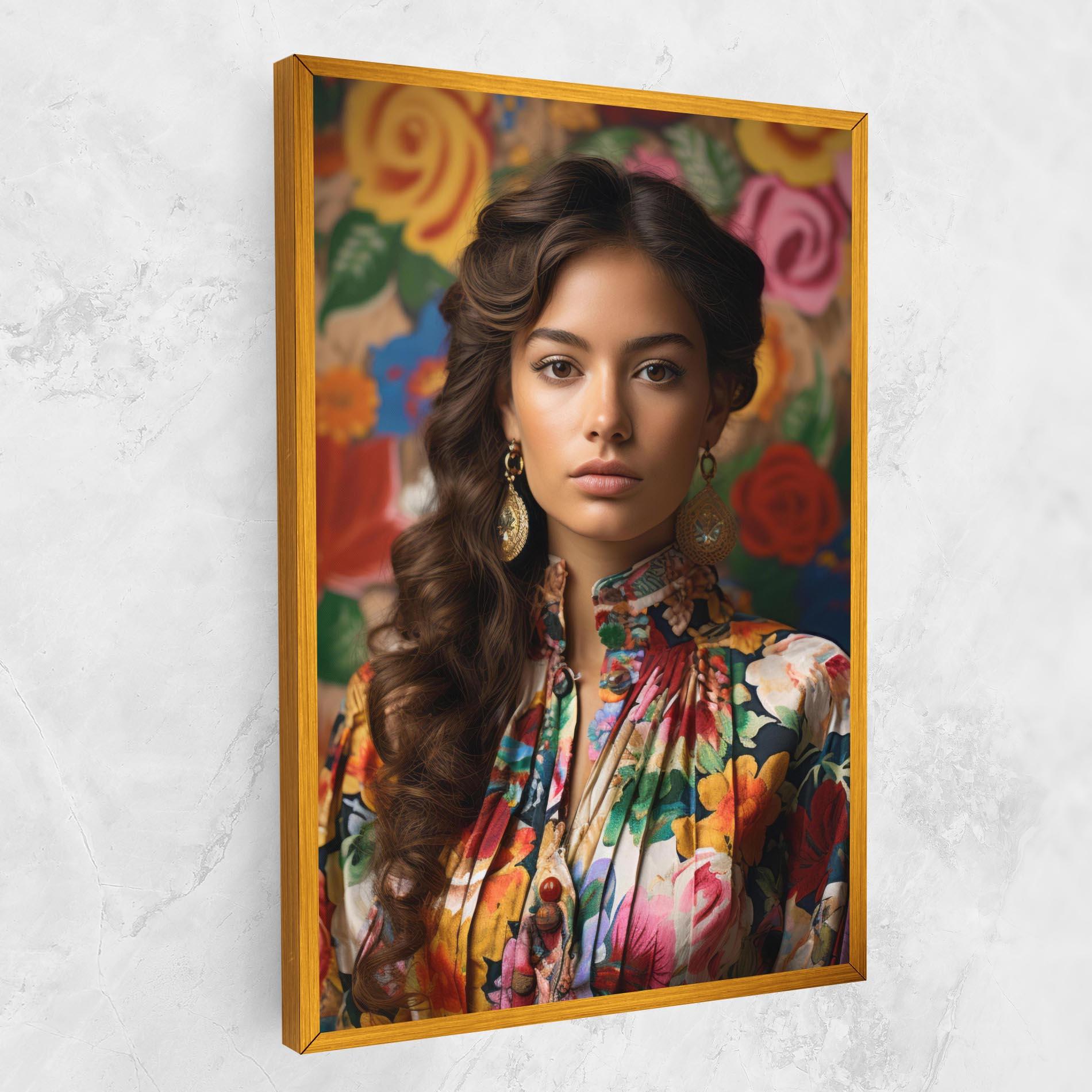 Tablou Canvas Floral Dress Long Hair mockup 1