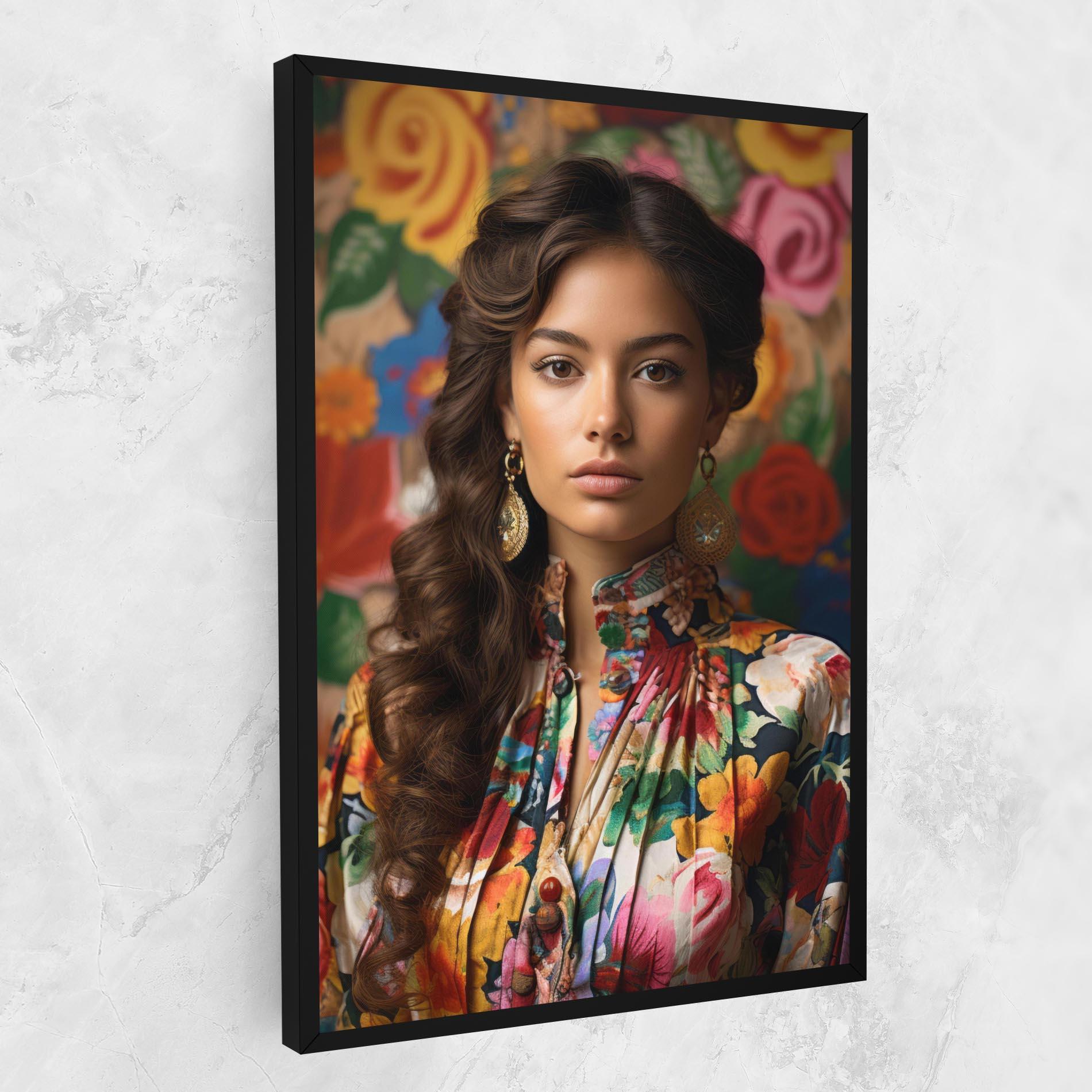 Tablou Canvas Floral Dress Long Hair mockup 1