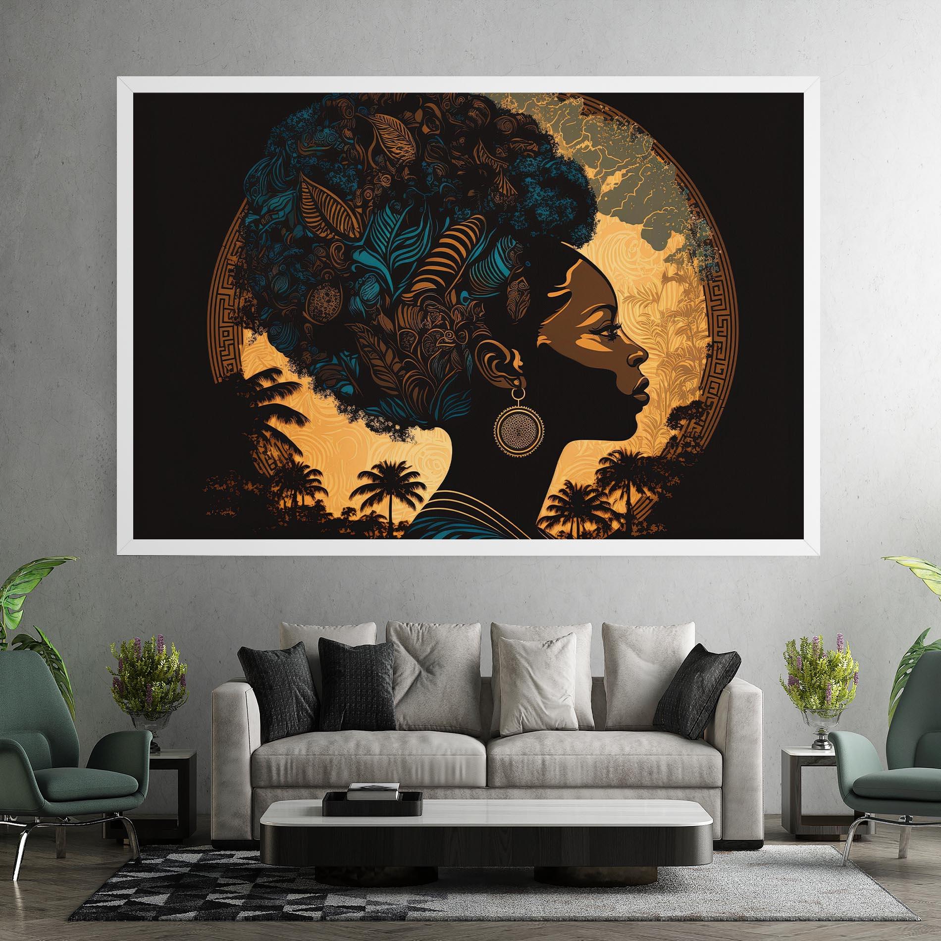 Tablou Canvas African Profile Woman mockup 7