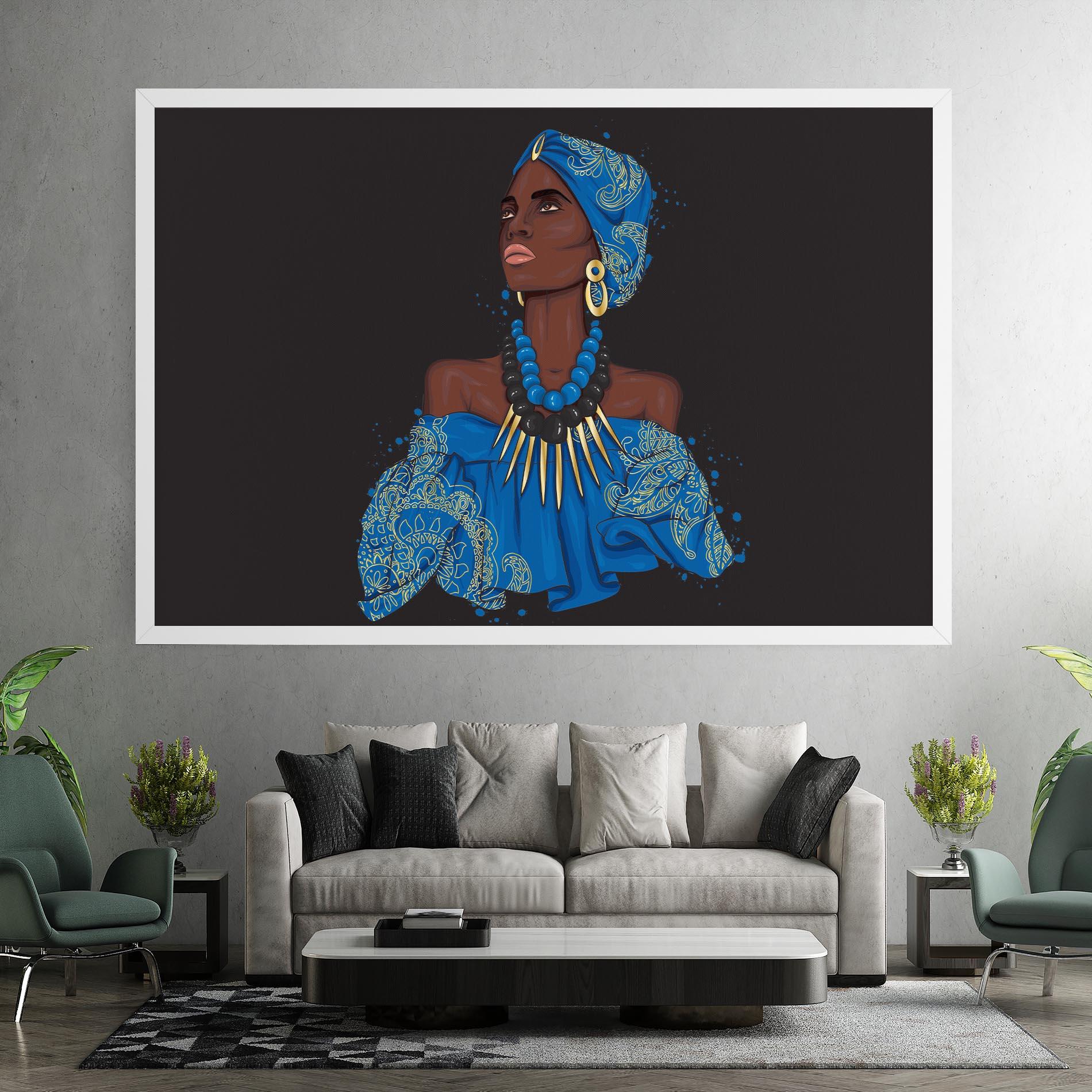 Tablou Canvas Blue African Outfit mockup 7