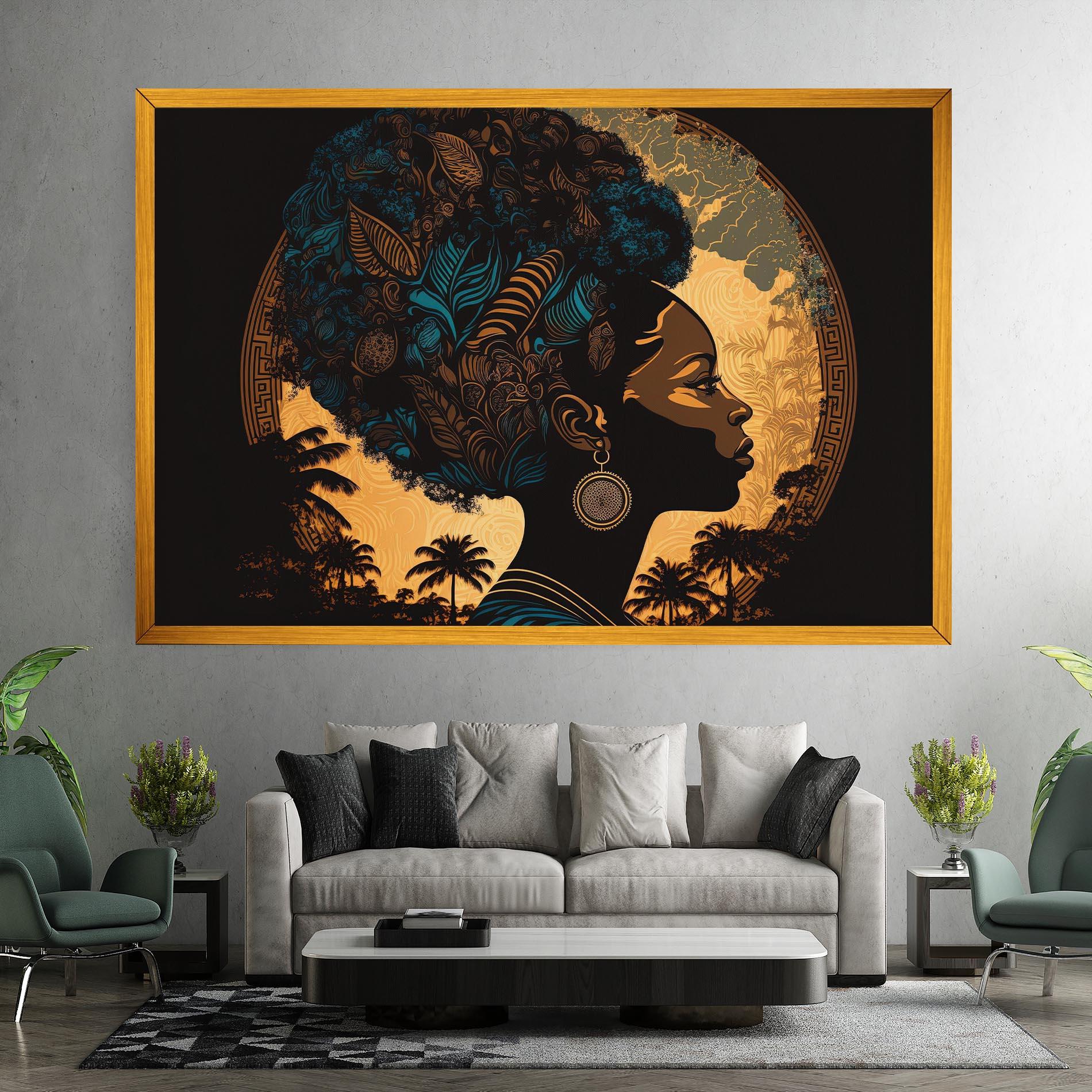 Tablou Canvas African Profile Woman mockup 7