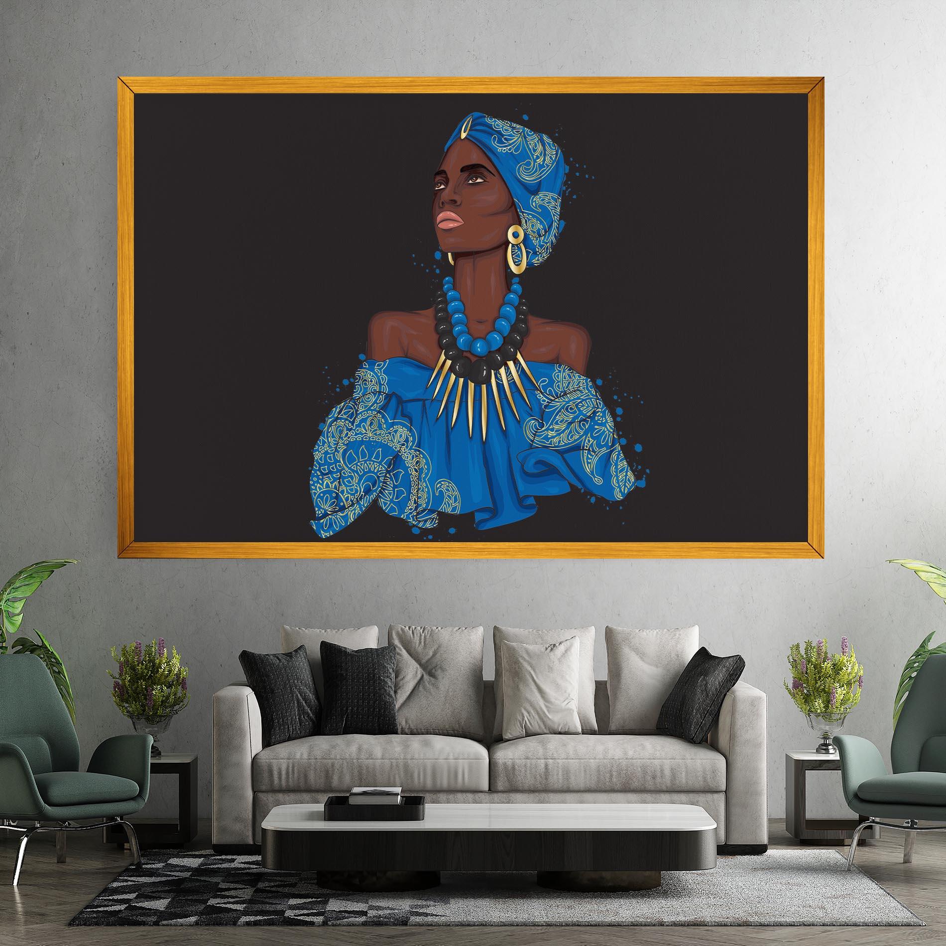 Tablou Canvas Blue African Outfit mockup 7