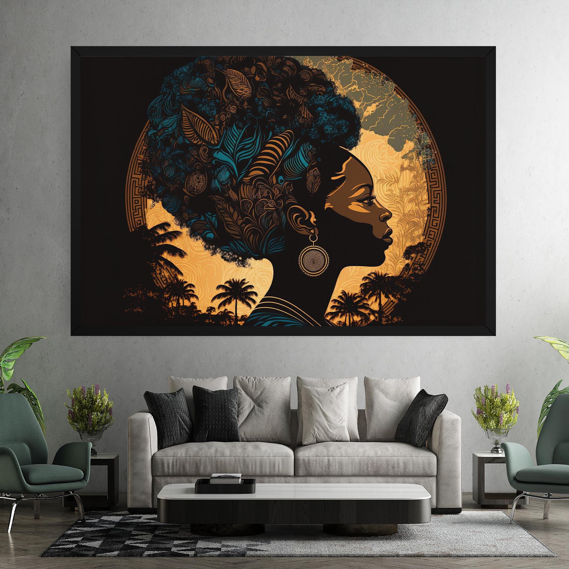 Tablou Canvas African Profile Woman mockup 7