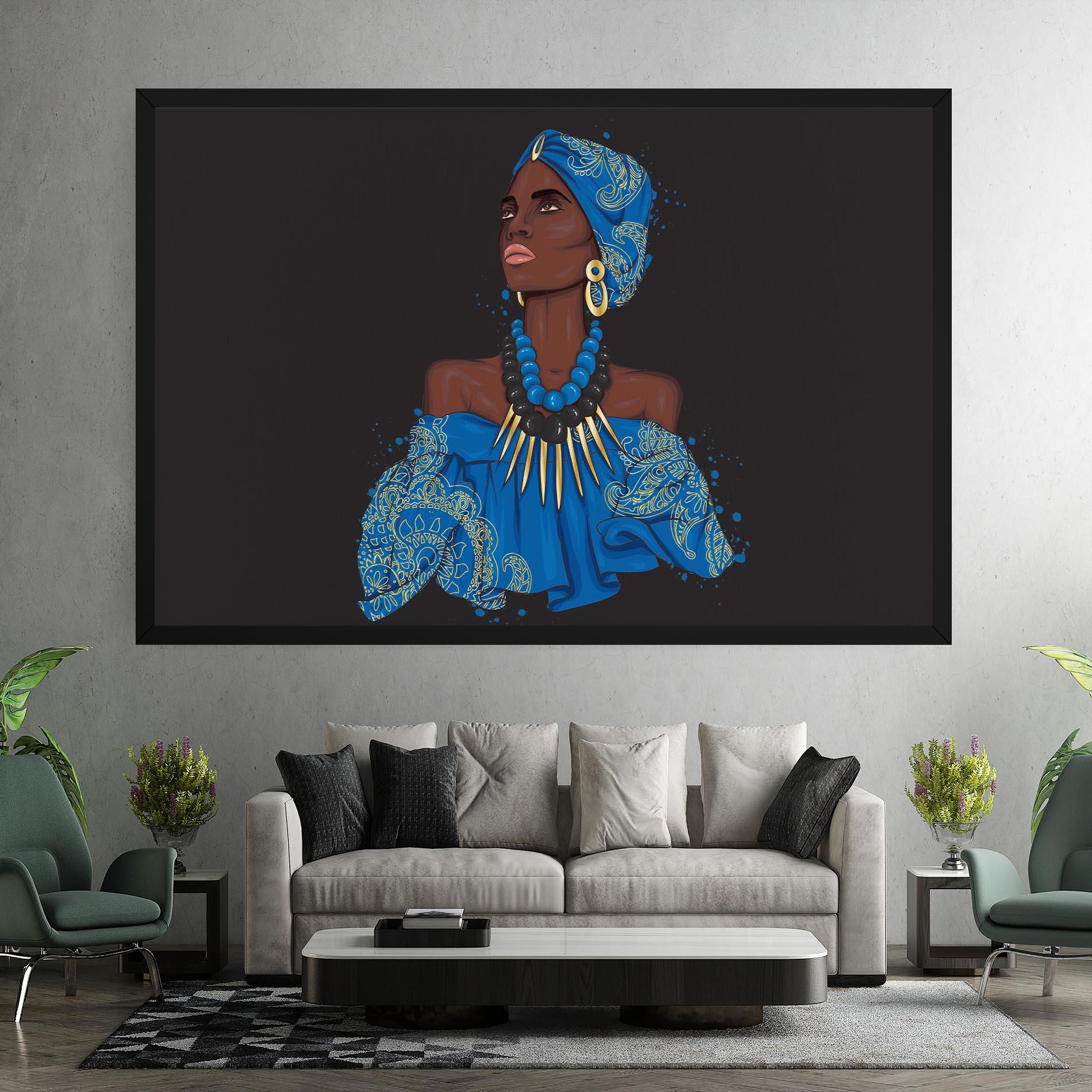 Tablou Canvas Blue African Outfit mockup 7