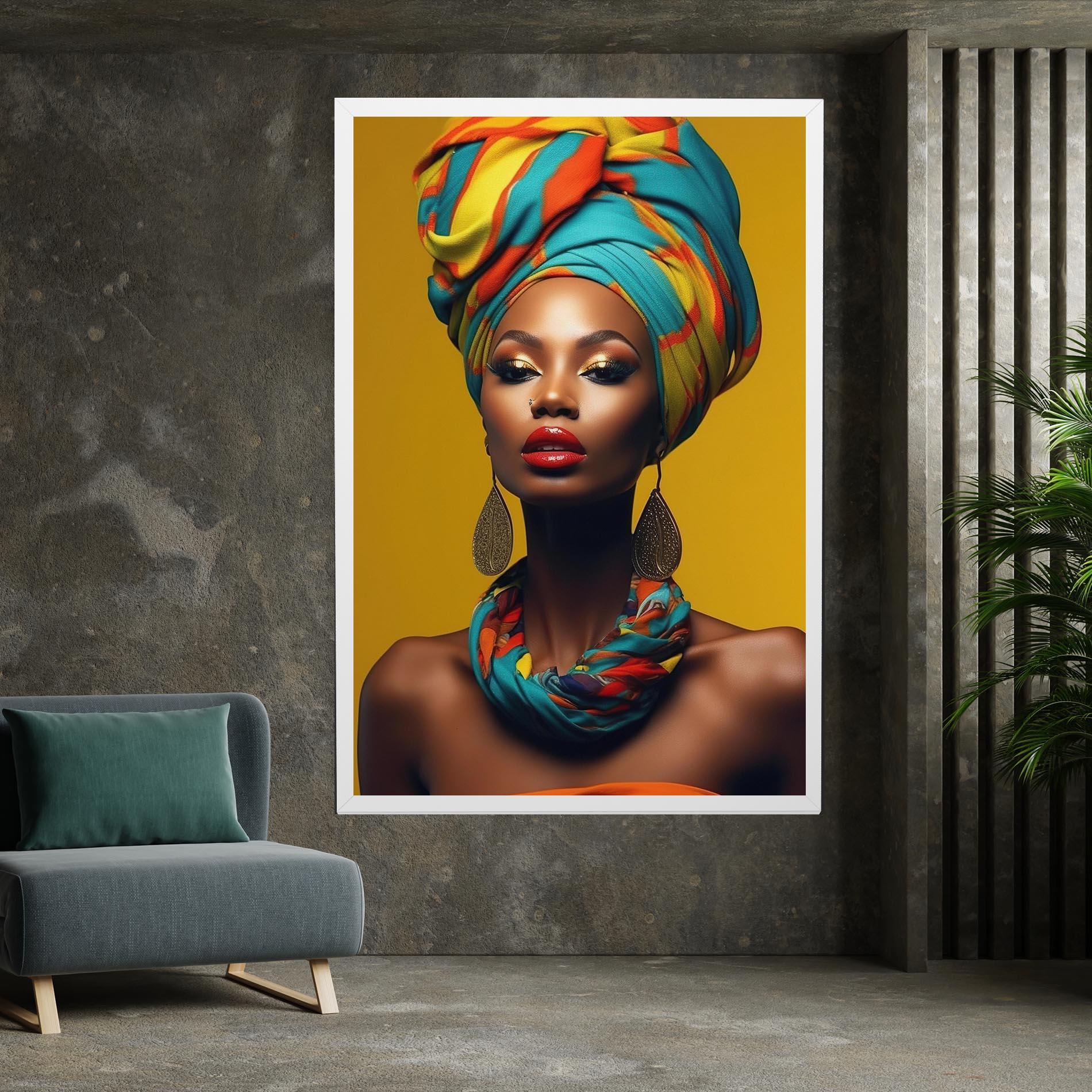 Tablou Canvas African Yellow Portrait mockup 7