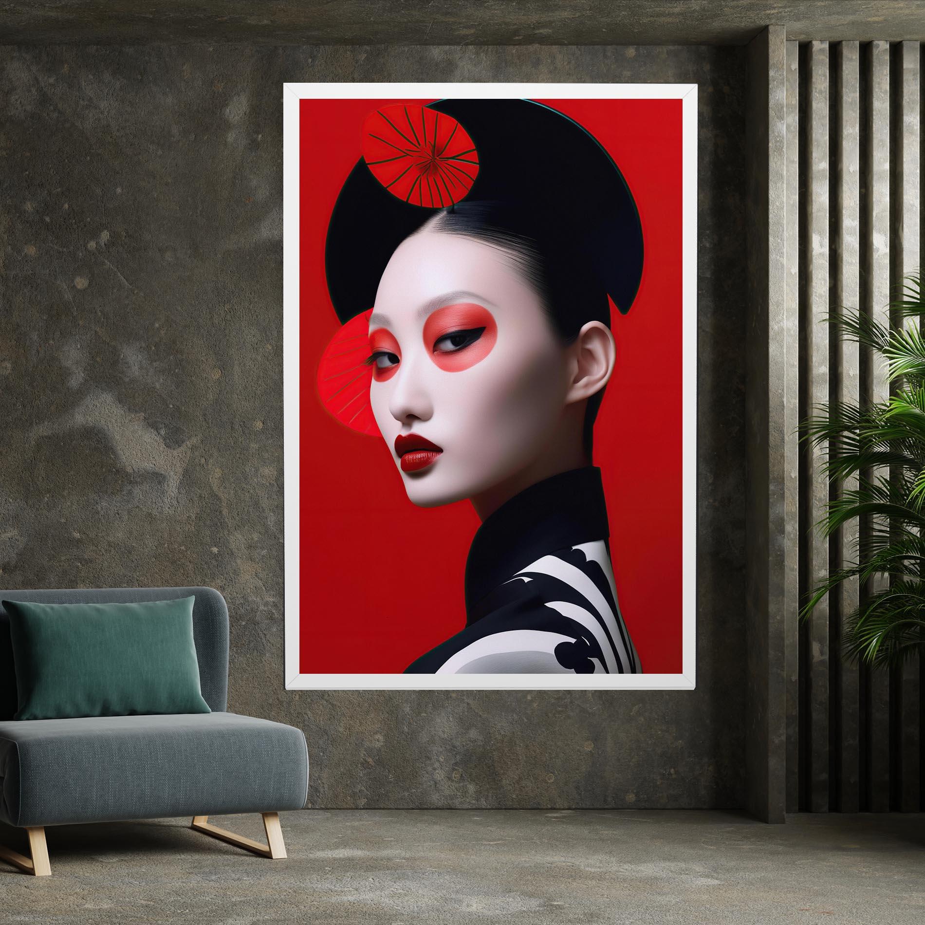 Tablou Canvas Asiatic Red Makeup mockup 7
