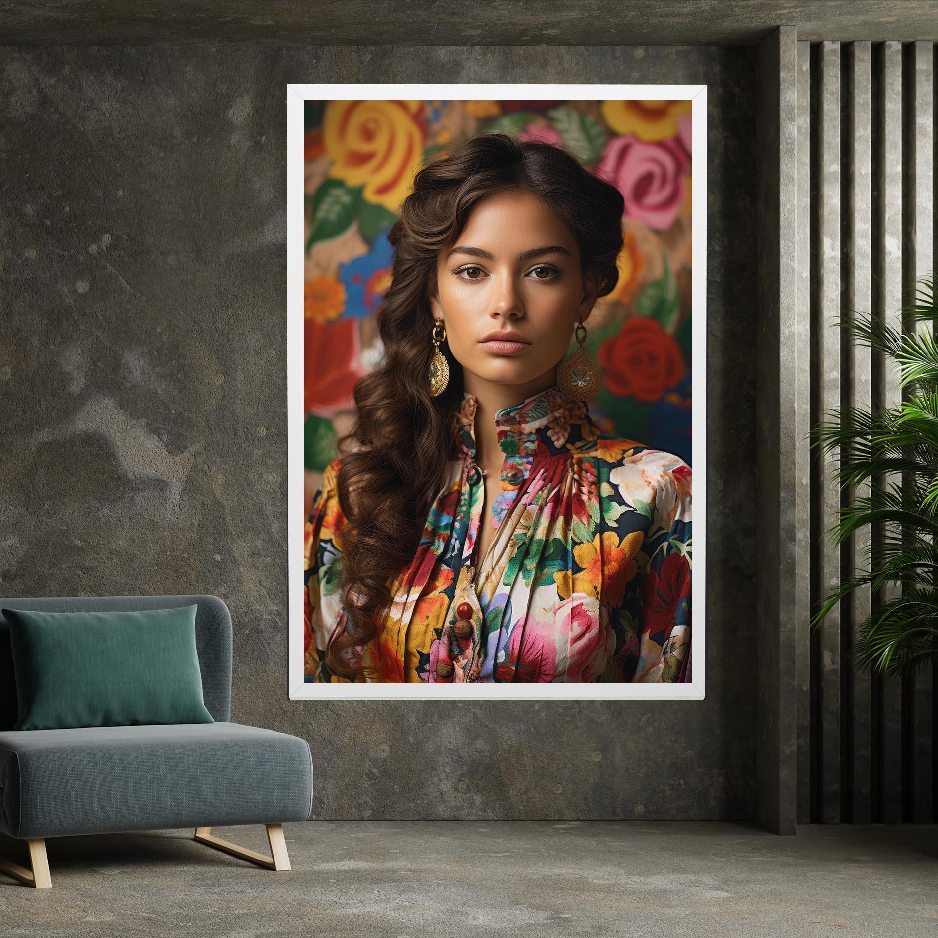 Tablou Canvas Floral Dress Long Hair mockup 7