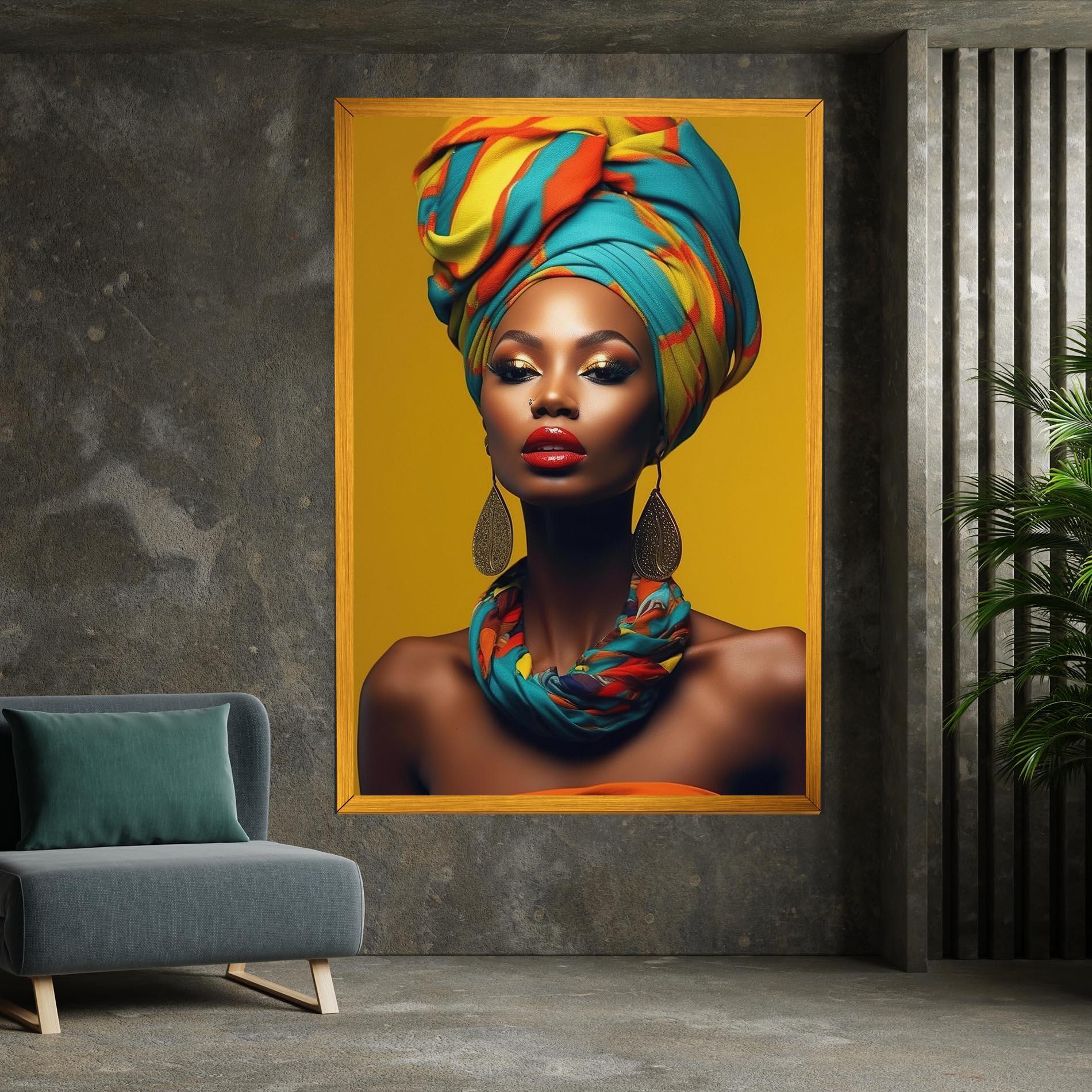 Tablou Canvas African Yellow Portrait mockup 7