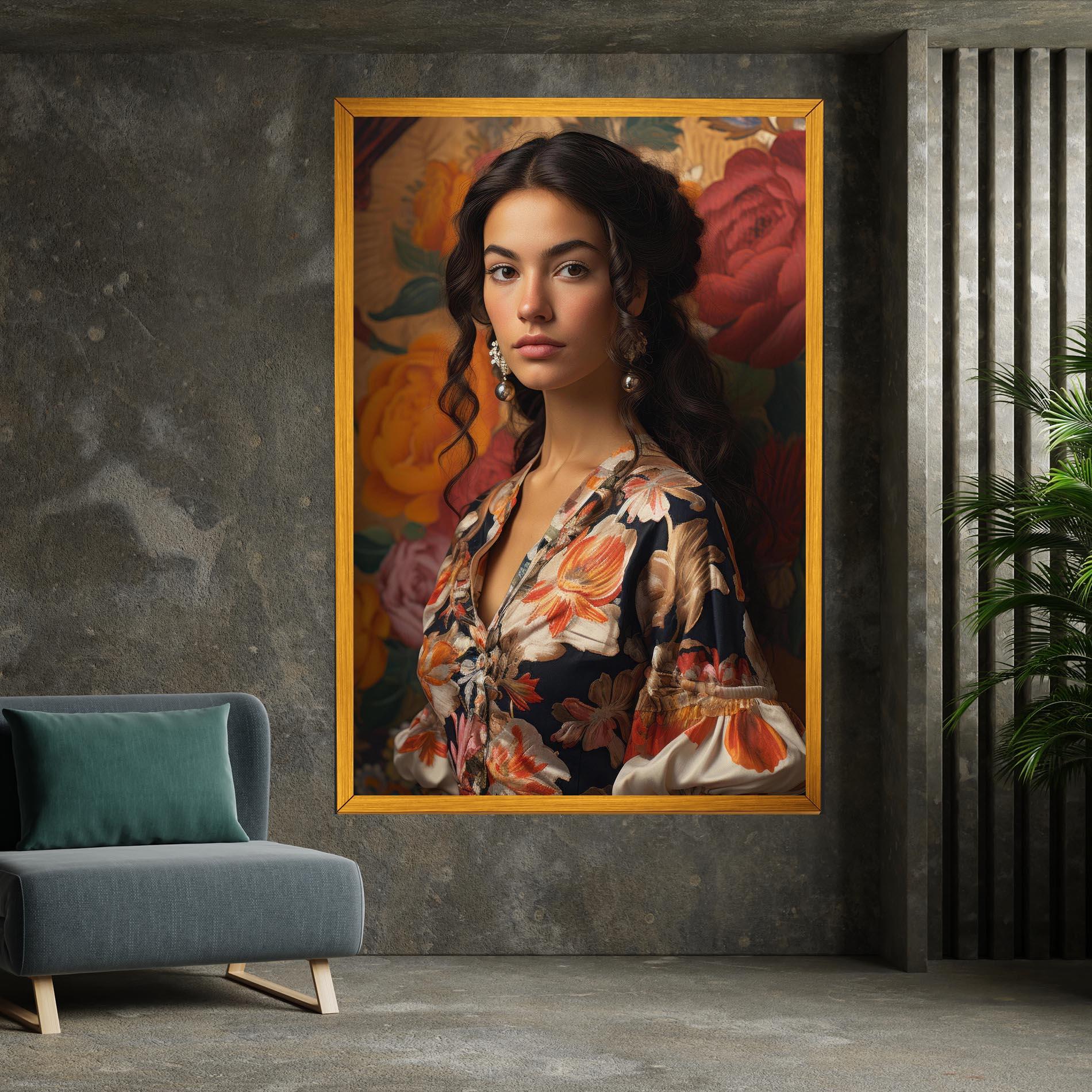 Tablou Canvas Floral Dress Lady mockup 7