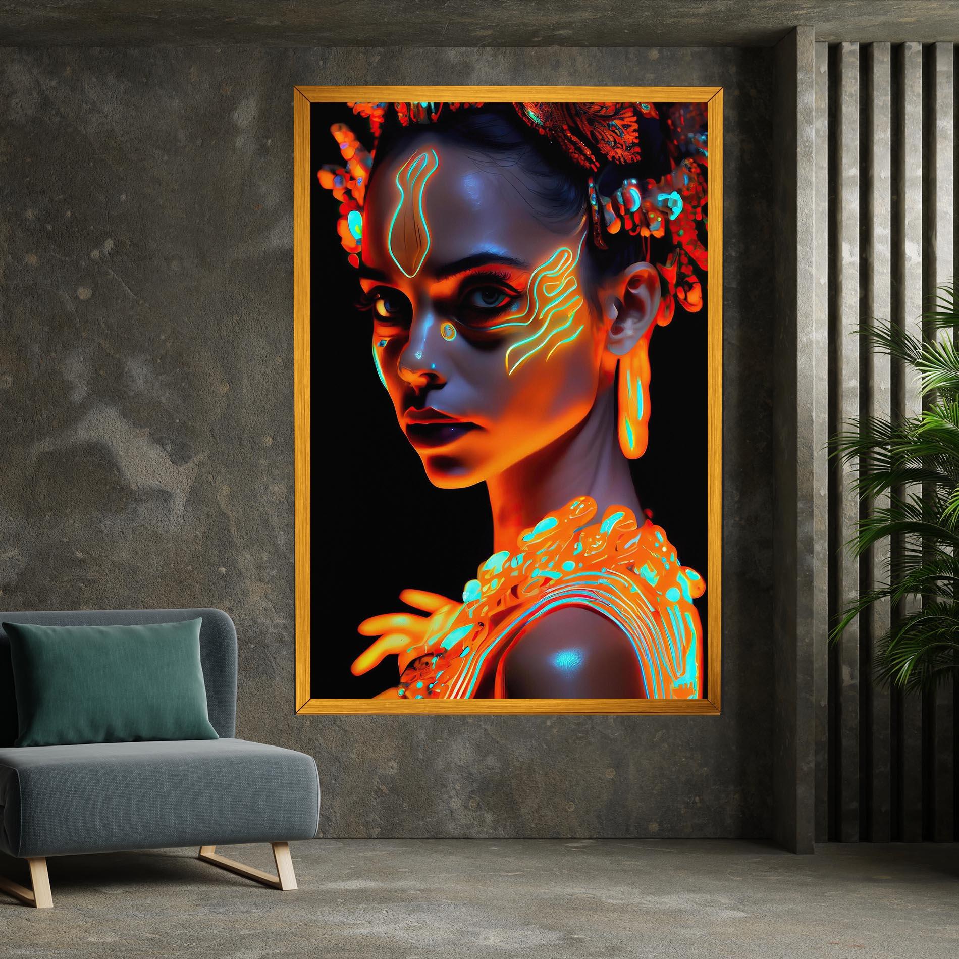 Tablou Canvas Glowing Face Paint mockup 7