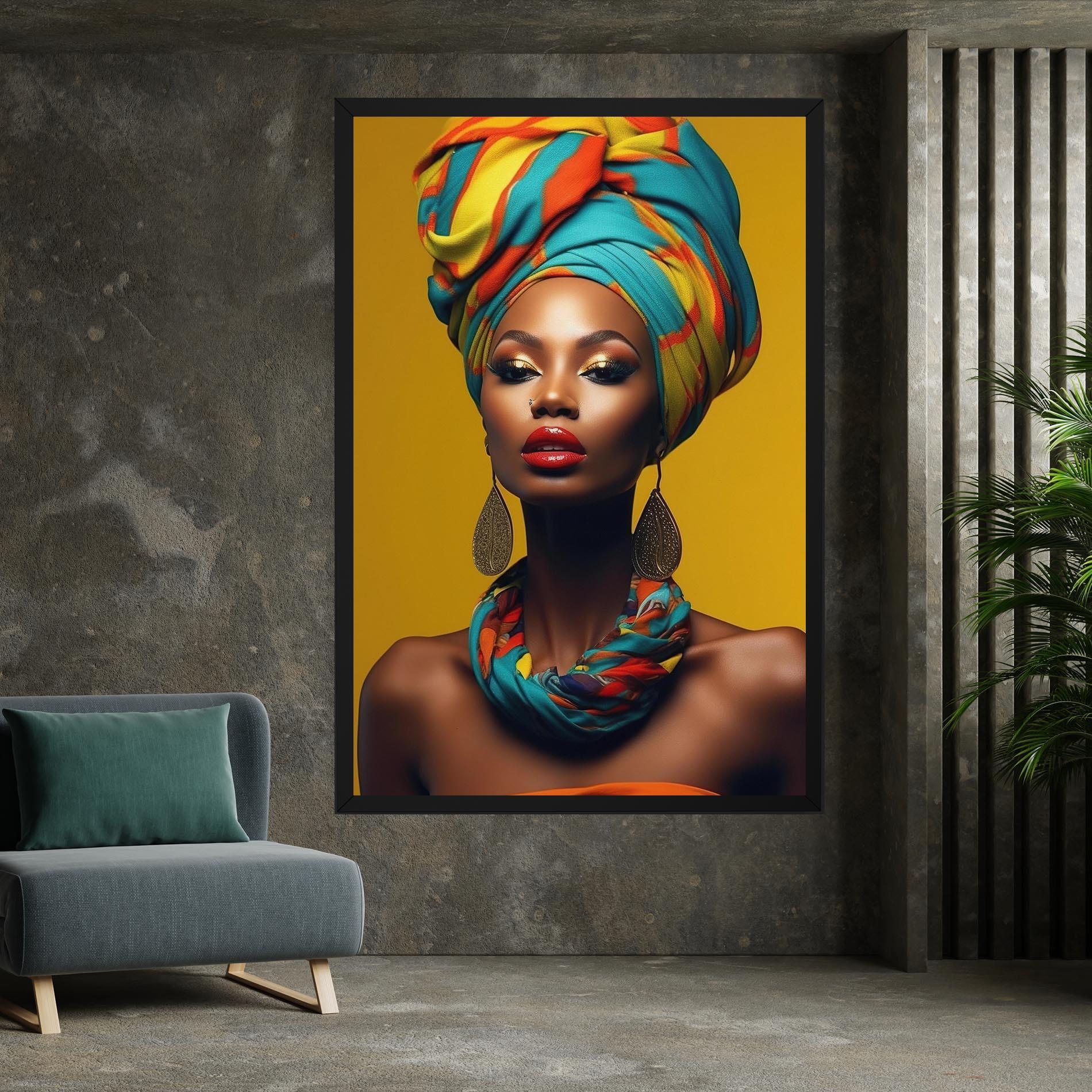 Tablou Canvas African Yellow Portrait mockup 7