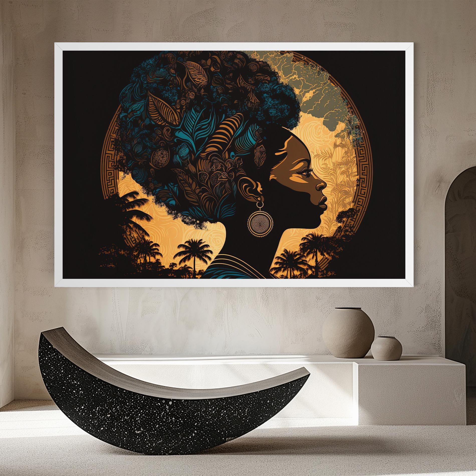 Tablou Canvas African Profile Woman mockup 8