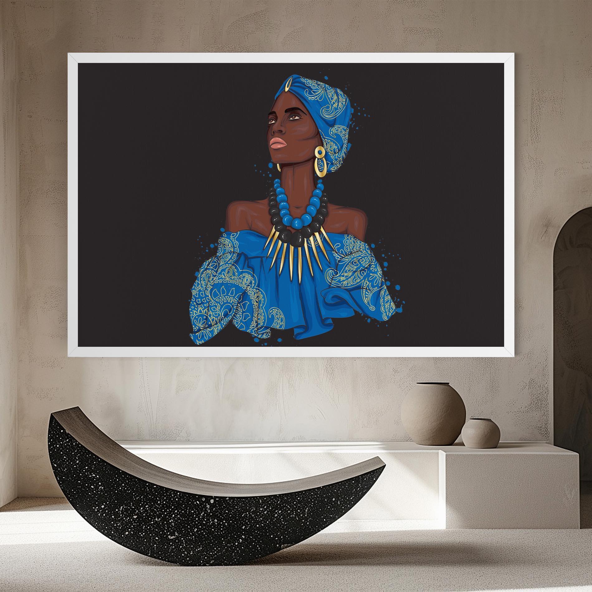 Tablou Canvas Blue African Outfit mockup 8