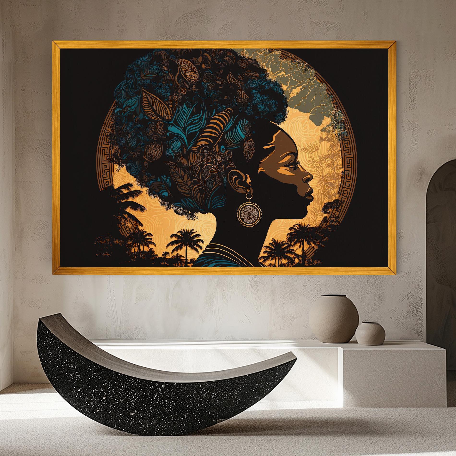 Tablou Canvas African Profile Woman mockup 8