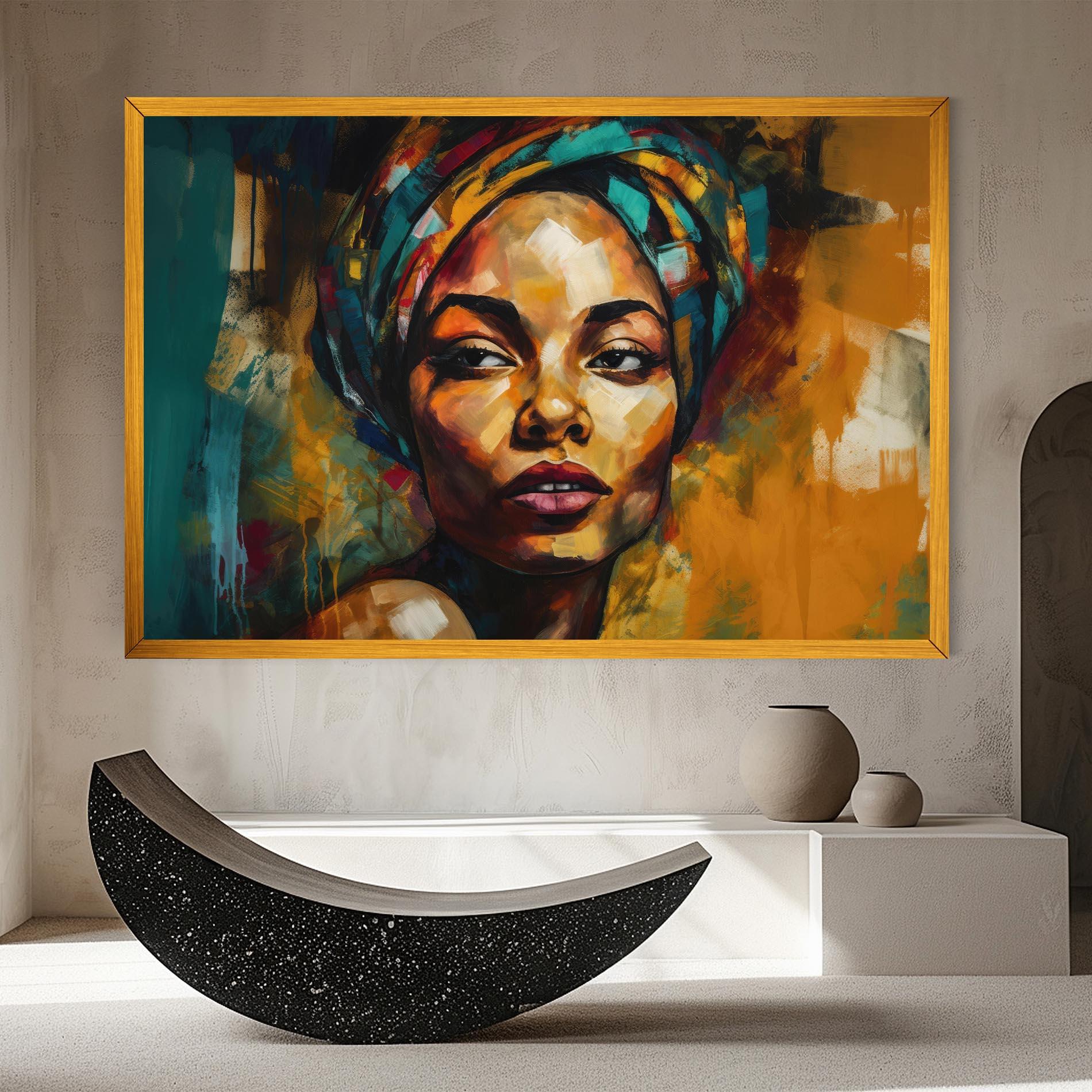 Tablou Canvas African Woman Looking mockup 8