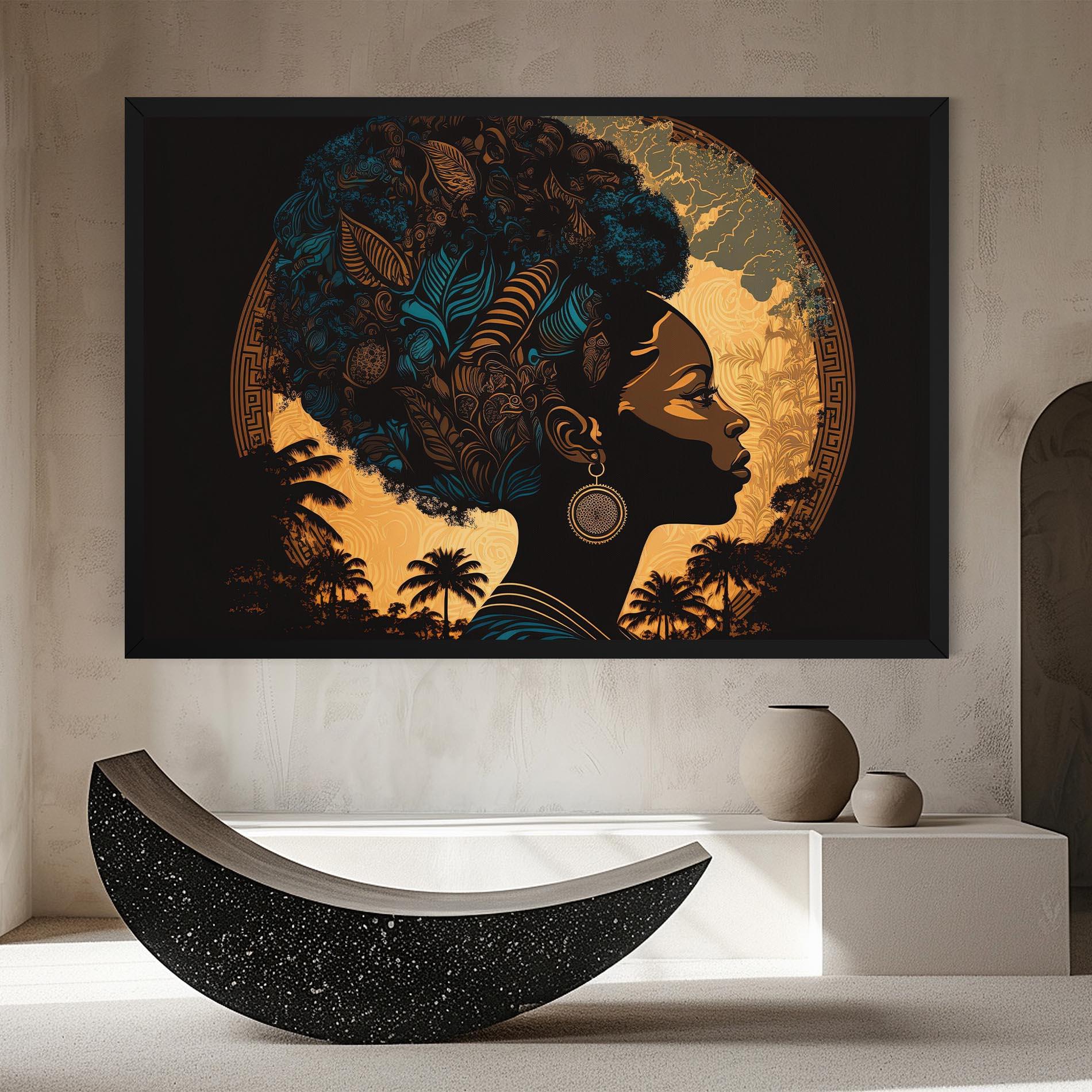 Tablou Canvas African Profile Woman mockup 8