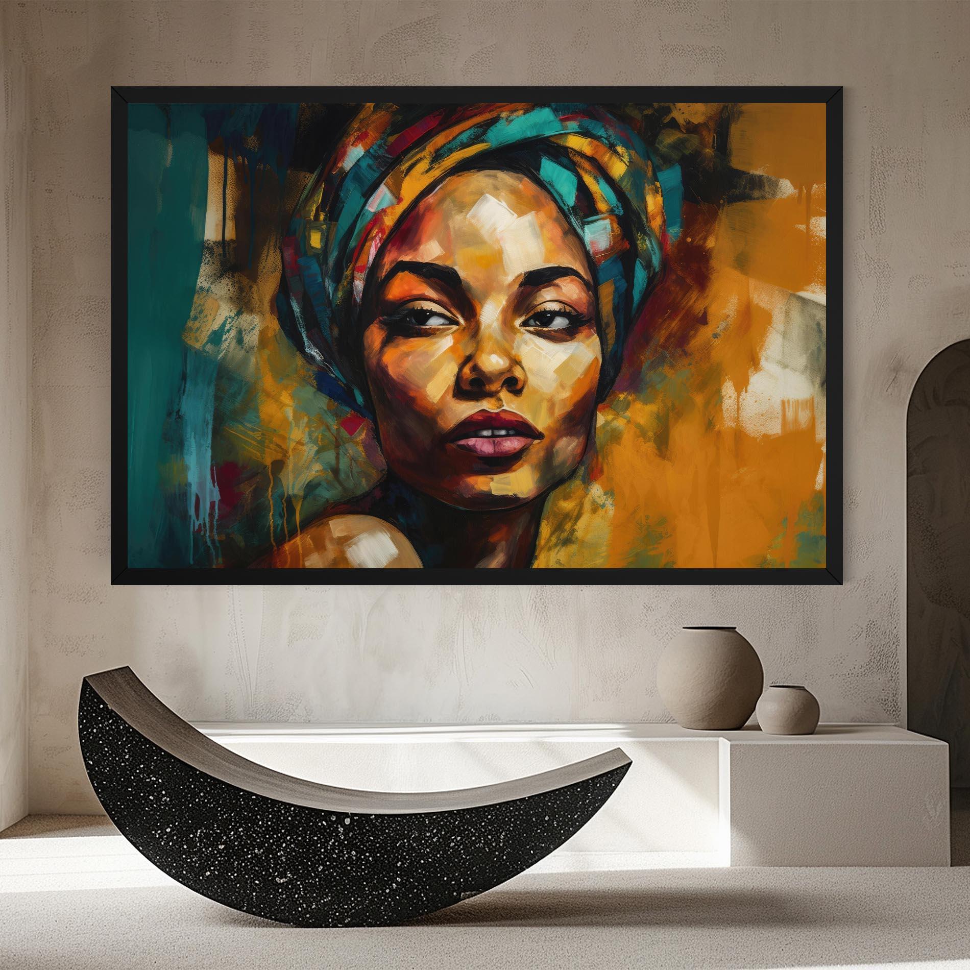 Tablou Canvas African Woman Looking mockup 8