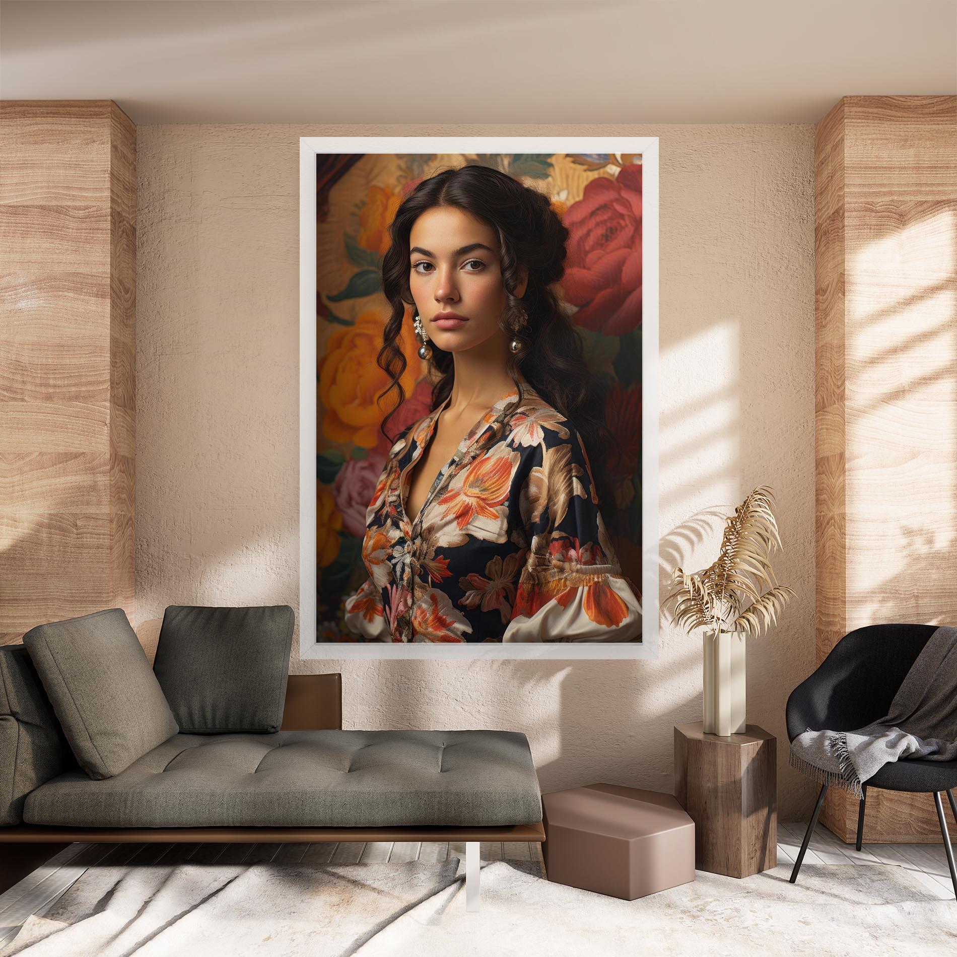 Tablou Canvas Floral Dress Lady mockup 8