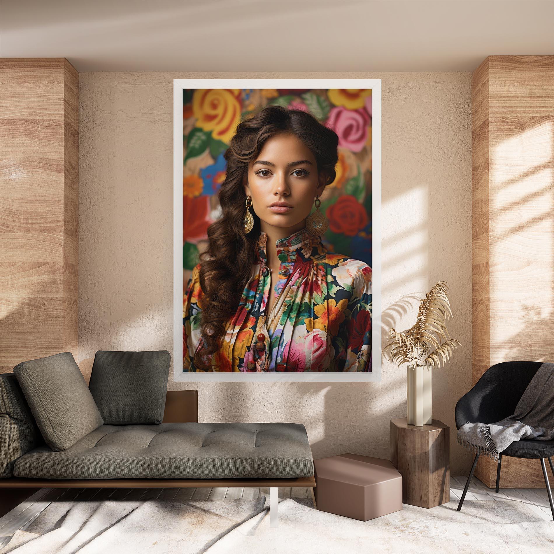 Tablou Canvas Floral Dress Long Hair mockup 8