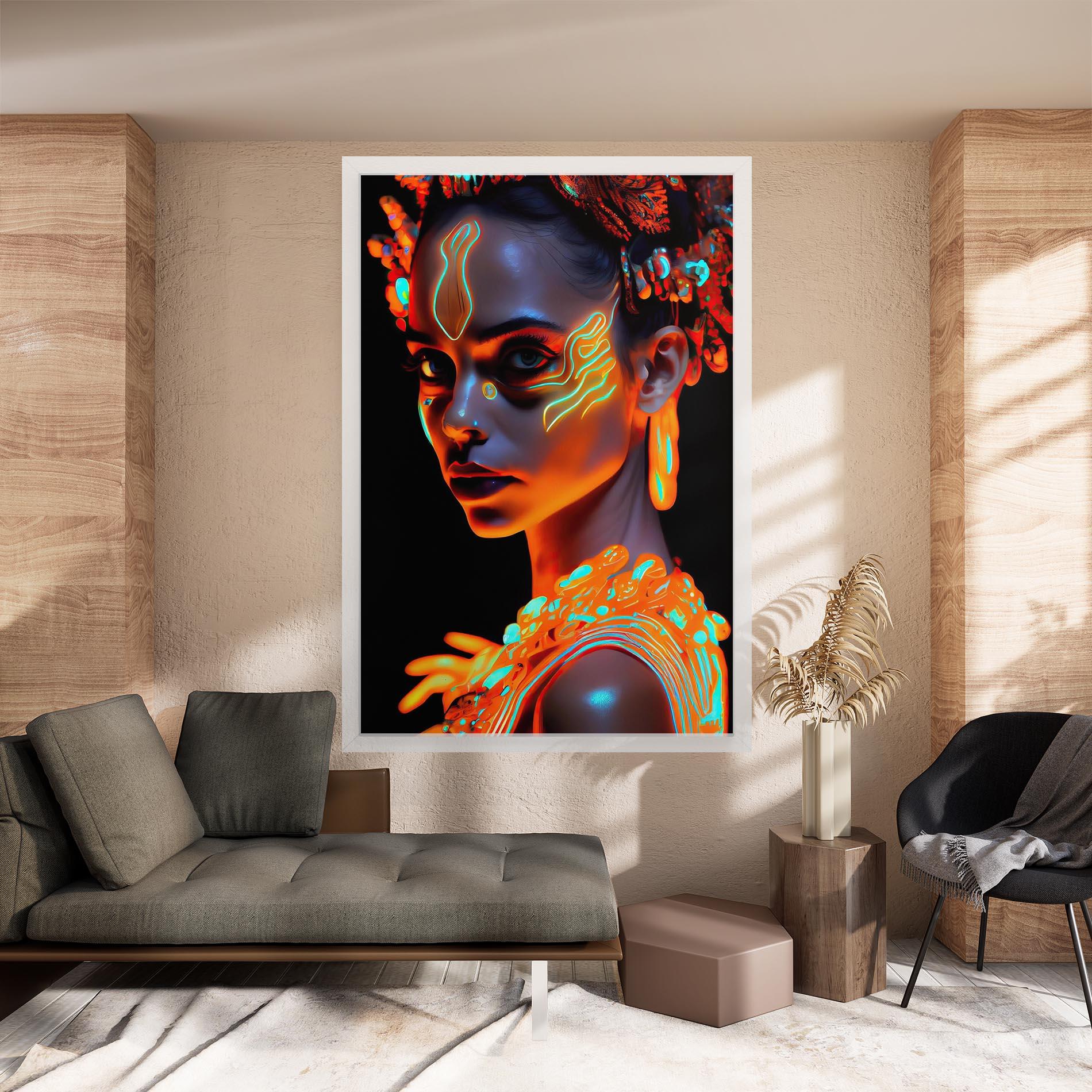 Tablou Canvas Glowing Face Paint mockup 8