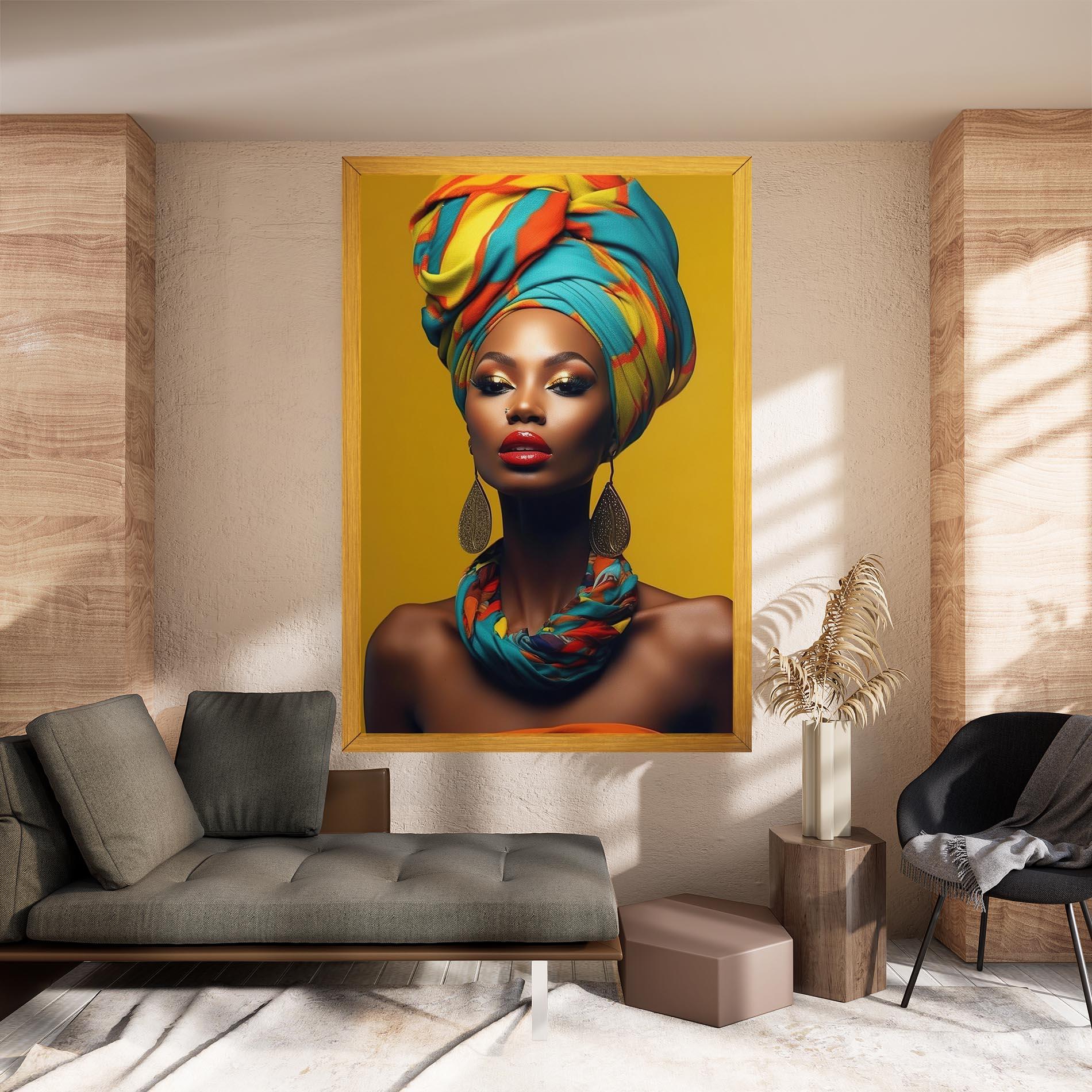 Tablou Canvas African Yellow Portrait mockup 8