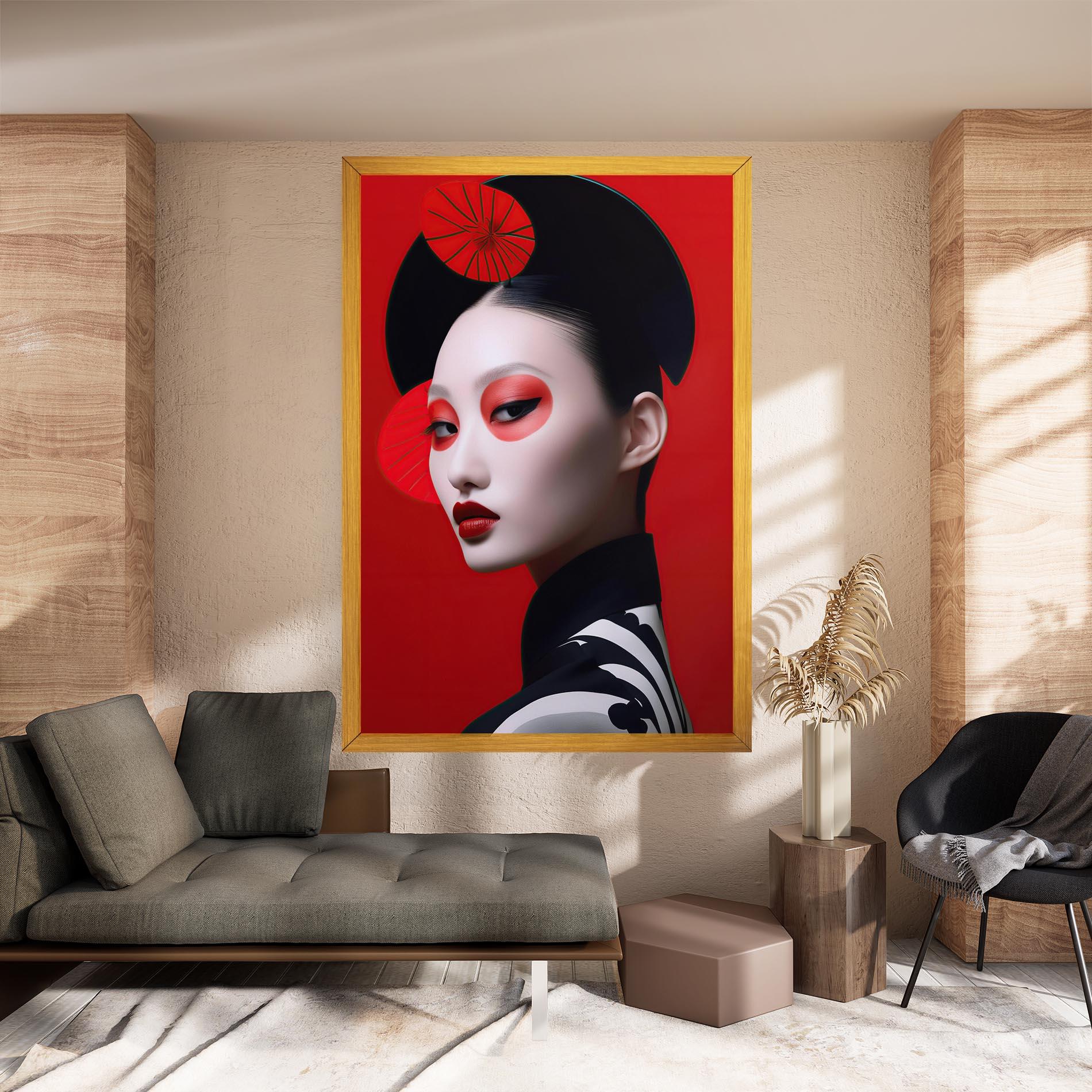 Tablou Canvas Asiatic Red Makeup mockup 8