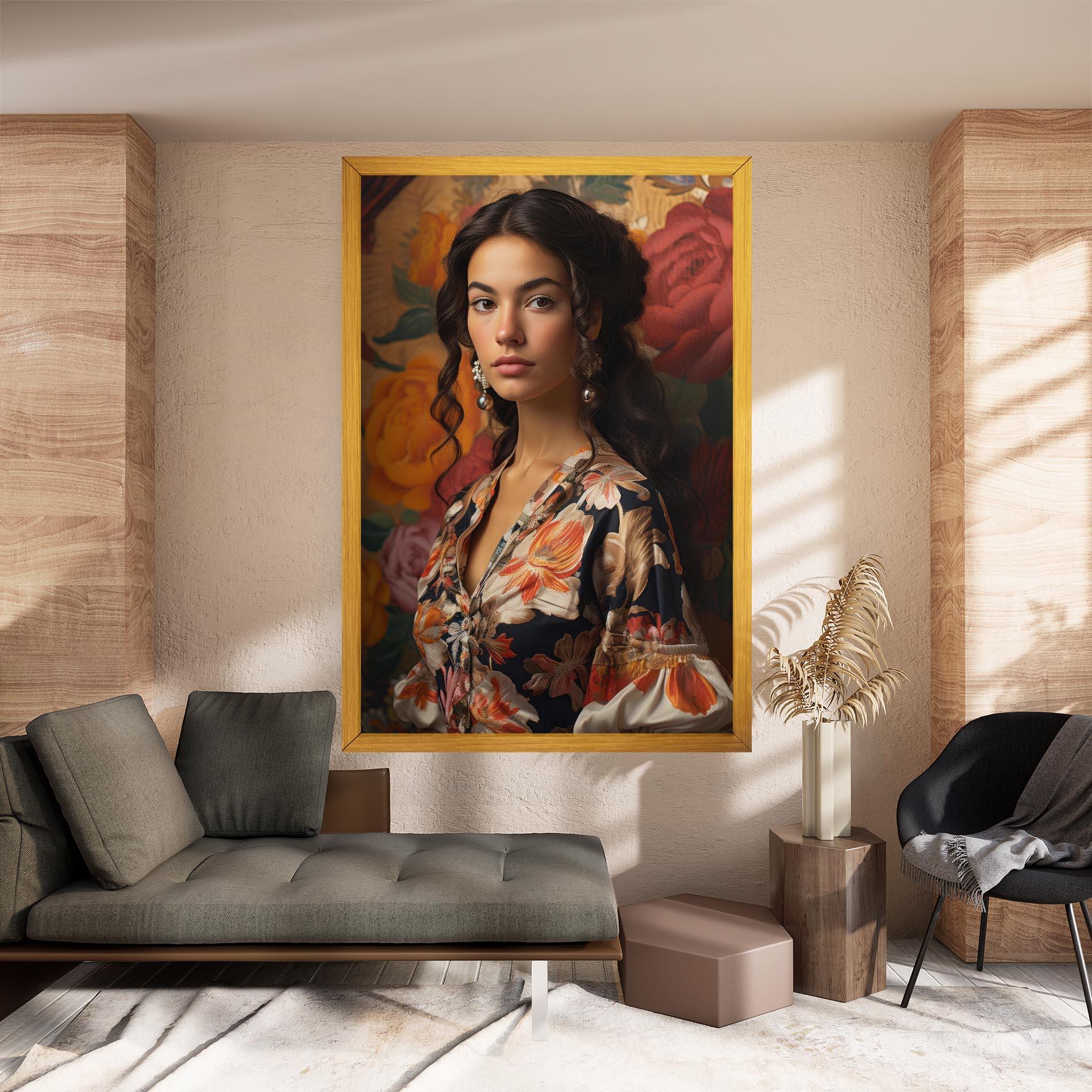 Tablou Canvas Floral Dress Lady mockup 8