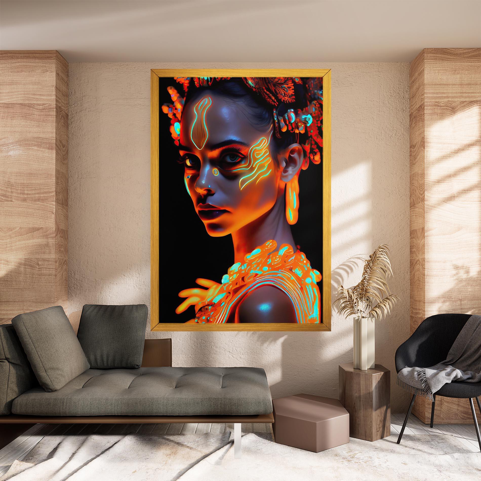 Tablou Canvas Glowing Face Paint mockup 8