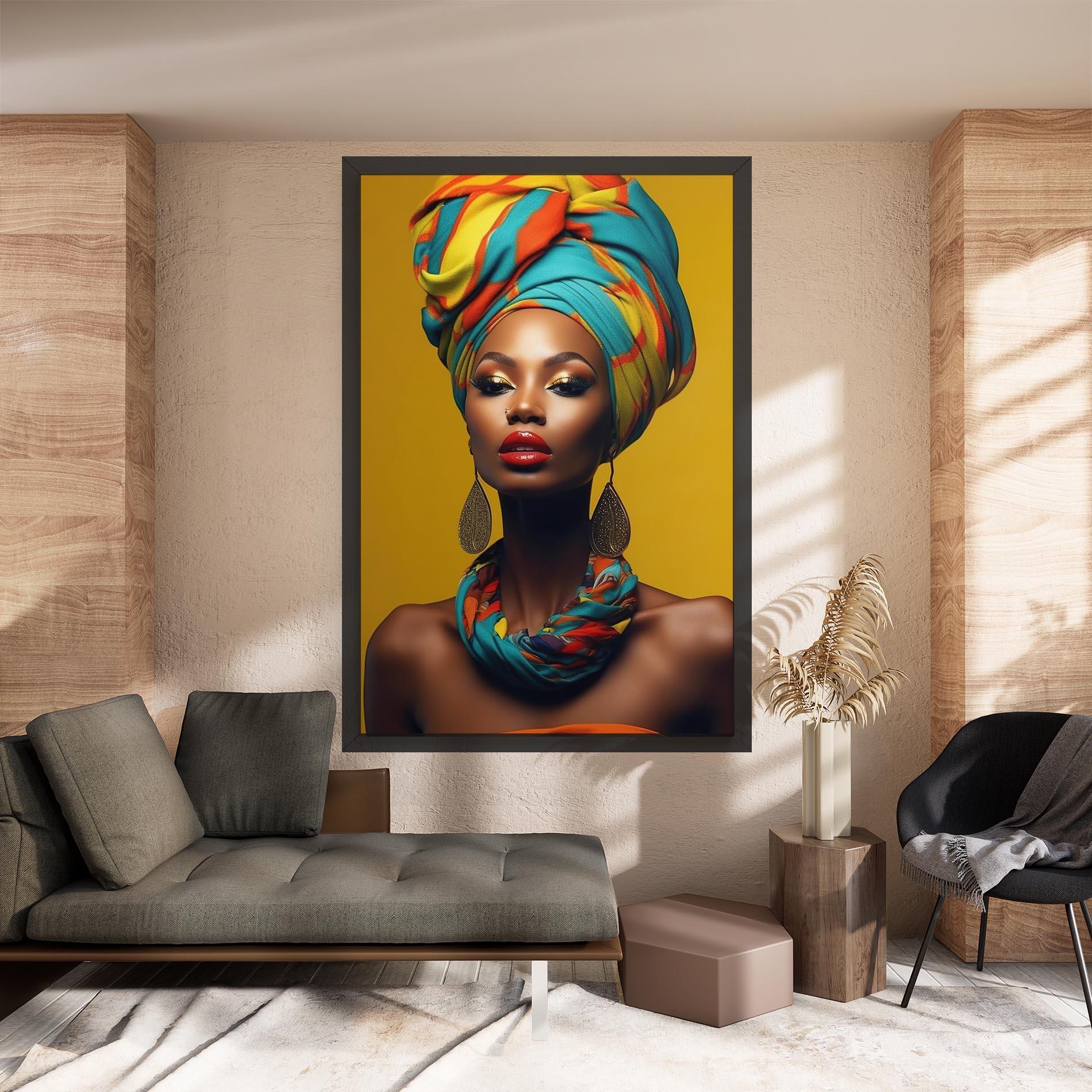 Tablou Canvas African Yellow Portrait mockup 8