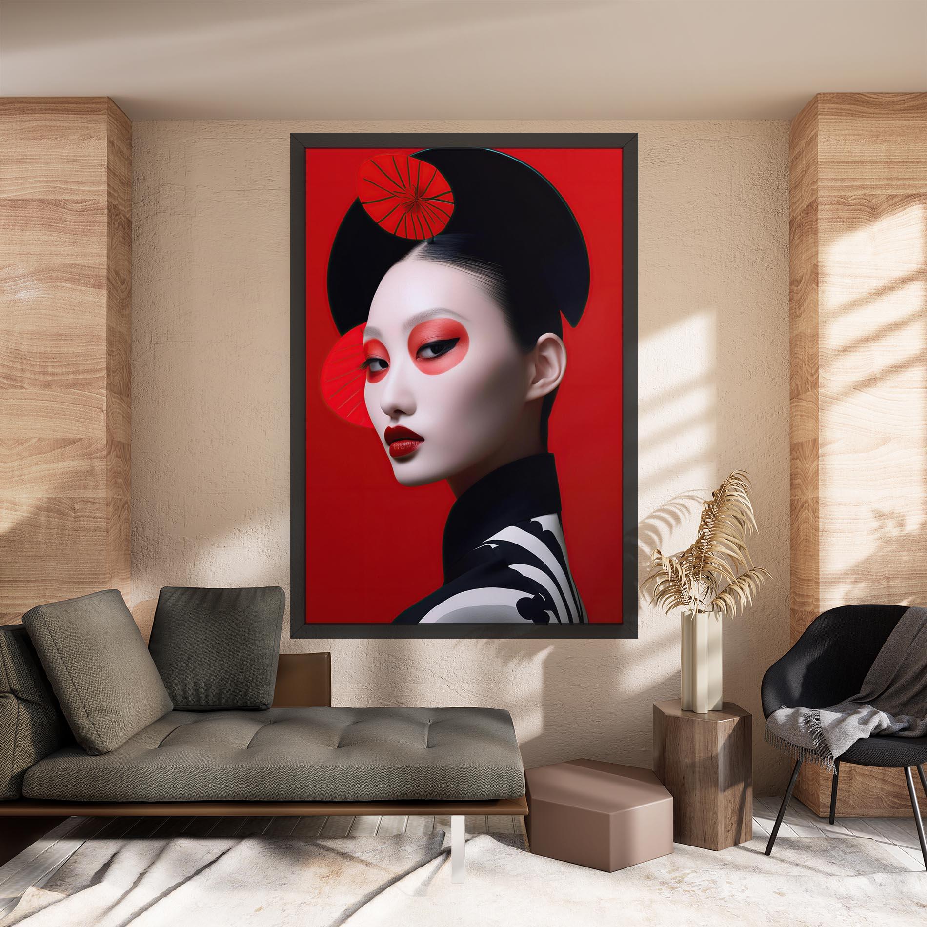 Tablou Canvas Asiatic Red Makeup mockup 8