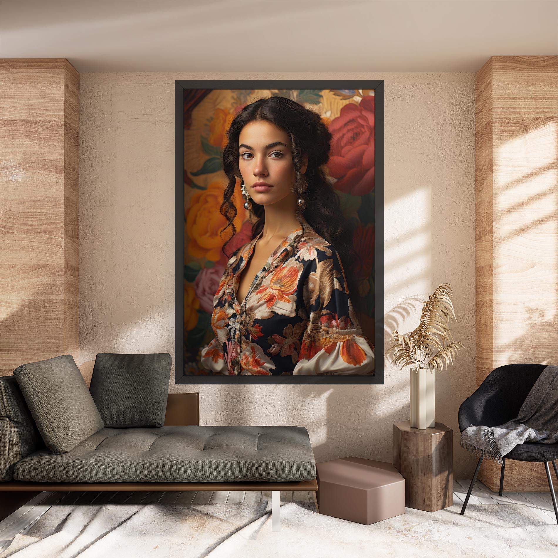 Tablou Canvas Floral Dress Lady mockup 8