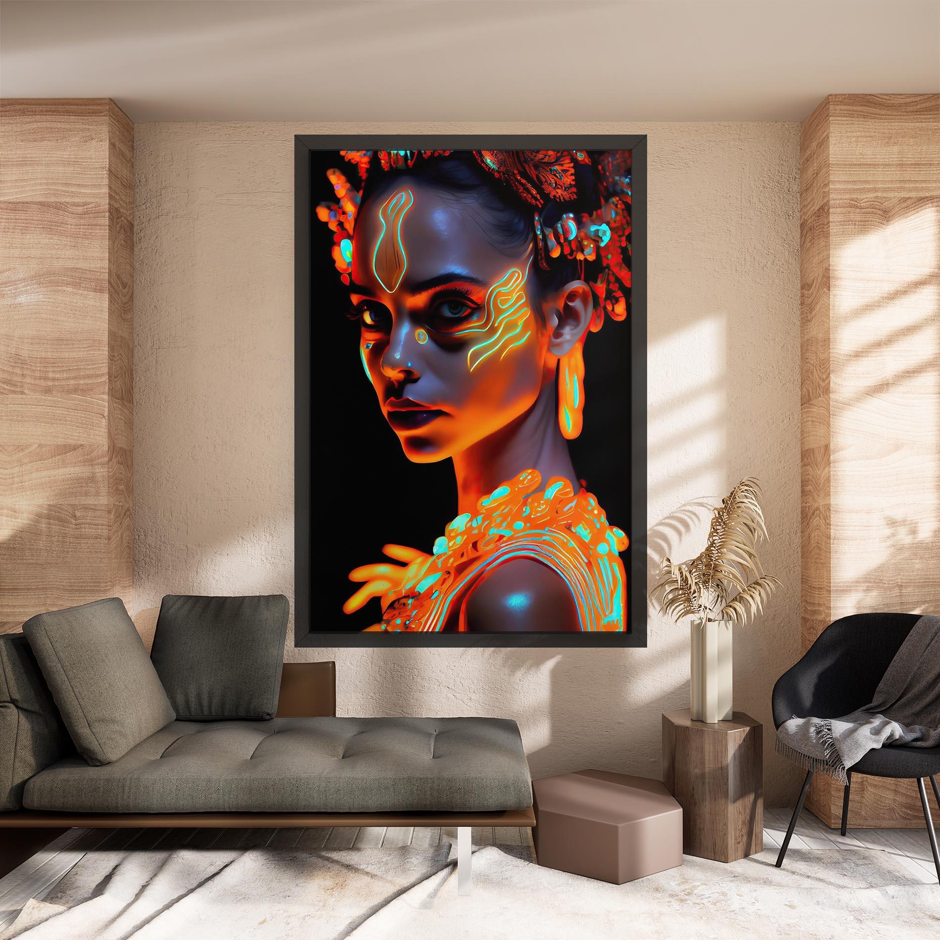 Tablou Canvas Glowing Face Paint mockup 8