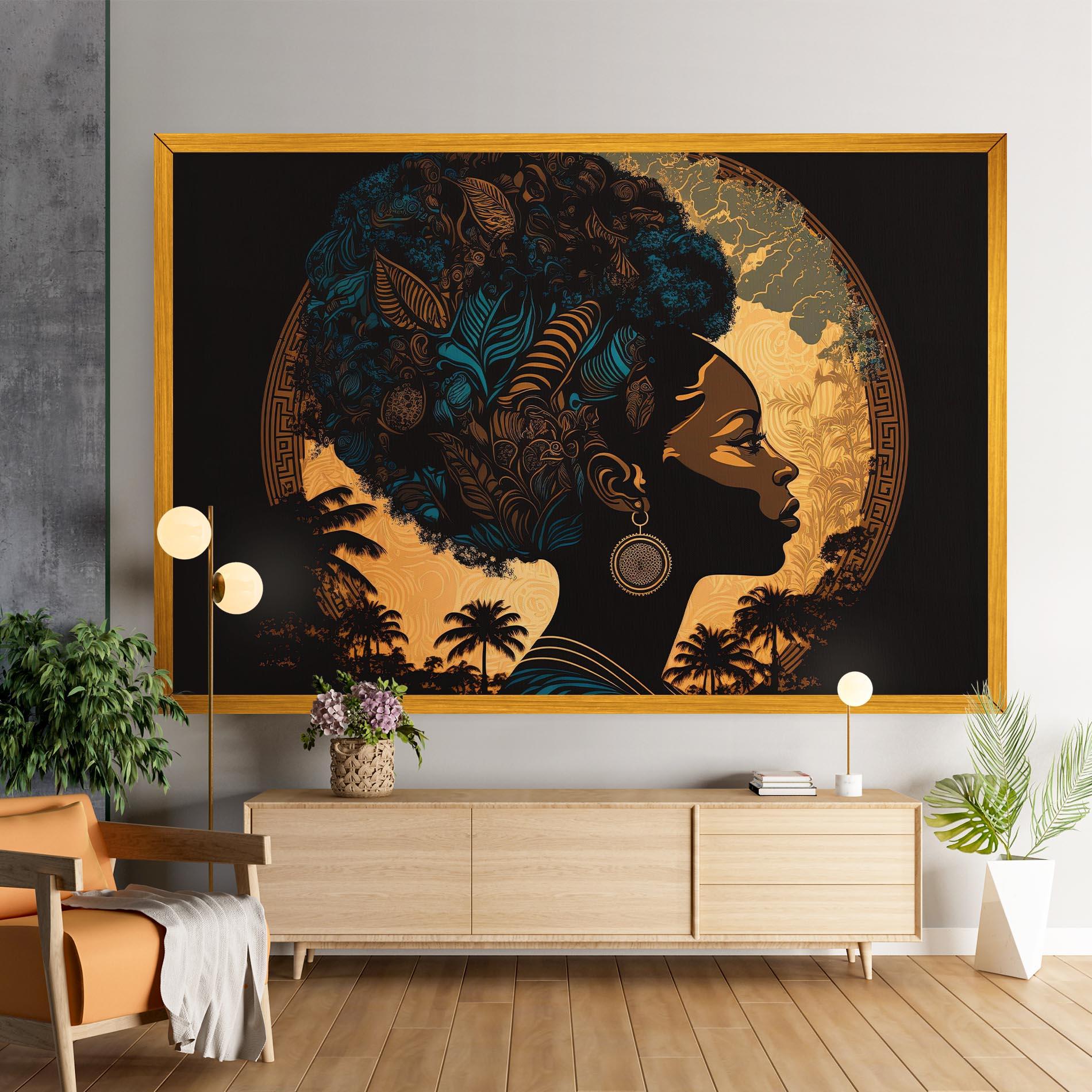 Tablou Canvas African Profile Woman mockup 9