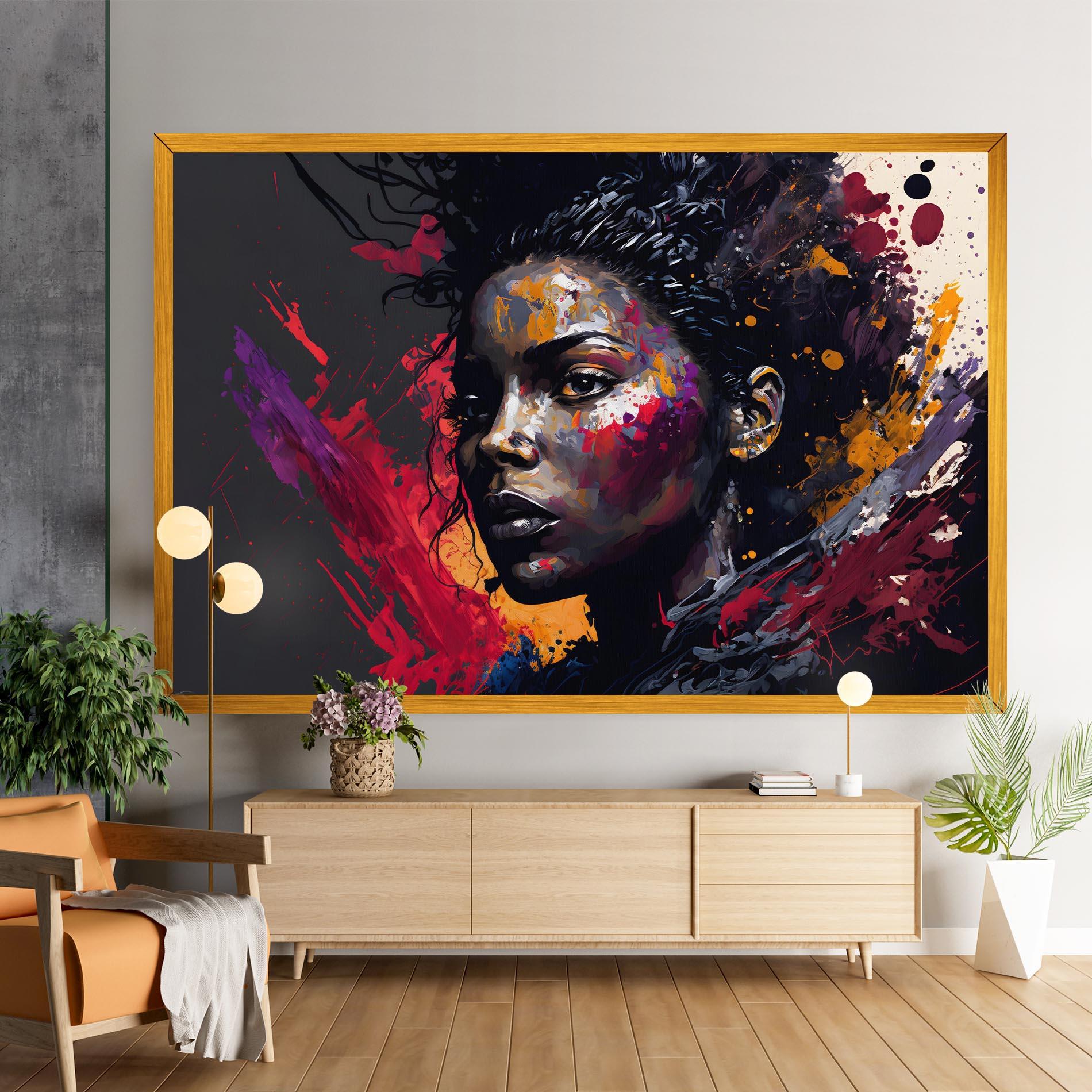 Tablou Canvas African Woman Splash mockup 9