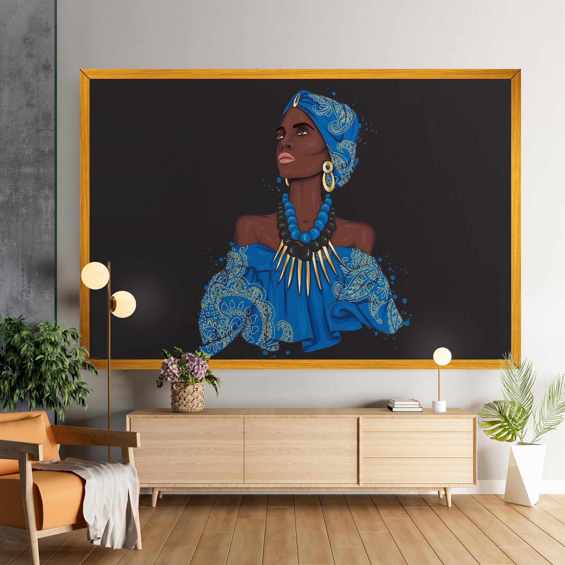 Tablou Canvas Blue African Outfit mockup 9