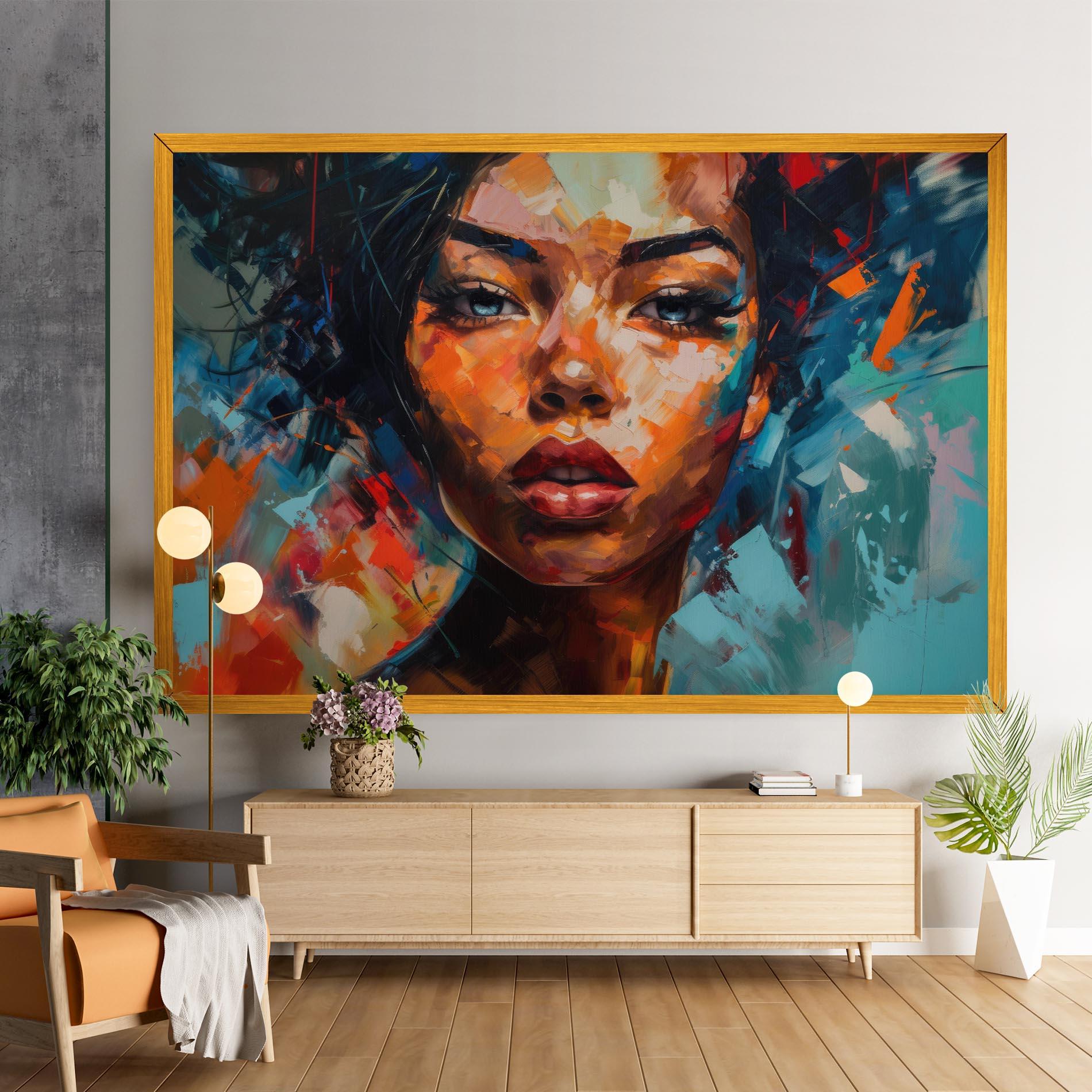Tablou Canvas Intense Fiery Portrait mockup 9