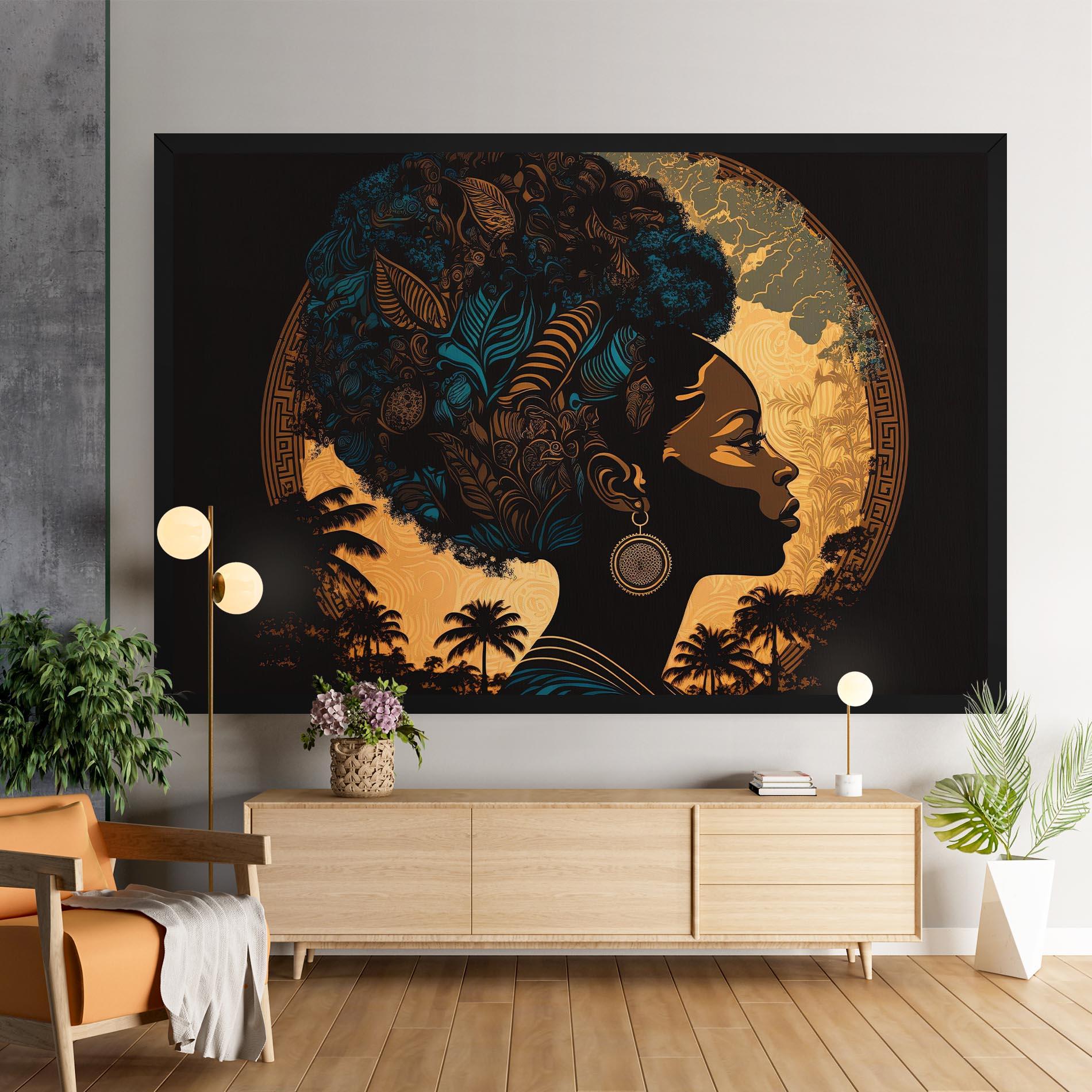 Tablou Canvas African Profile Woman mockup 9