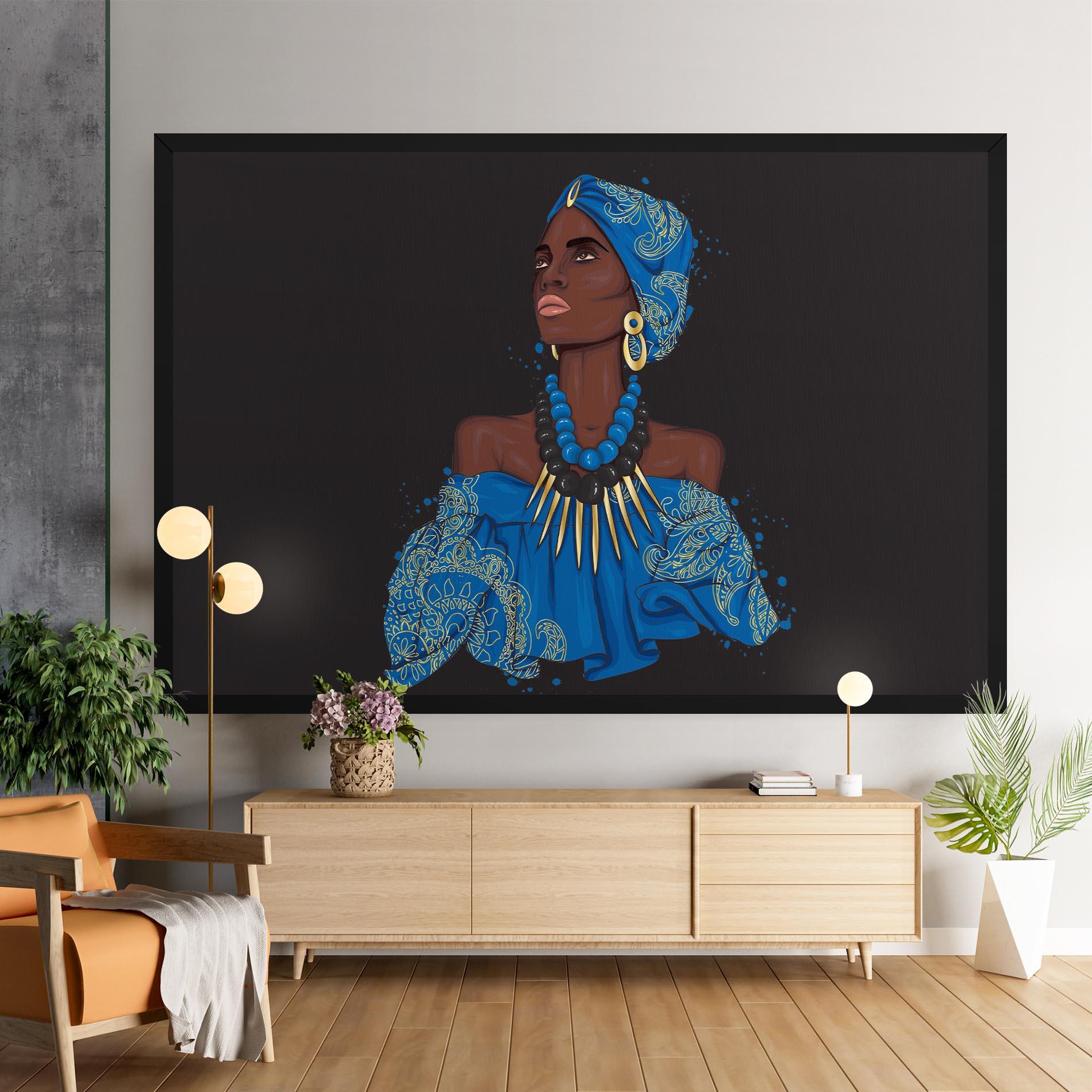 Tablou Canvas Blue African Outfit mockup 9